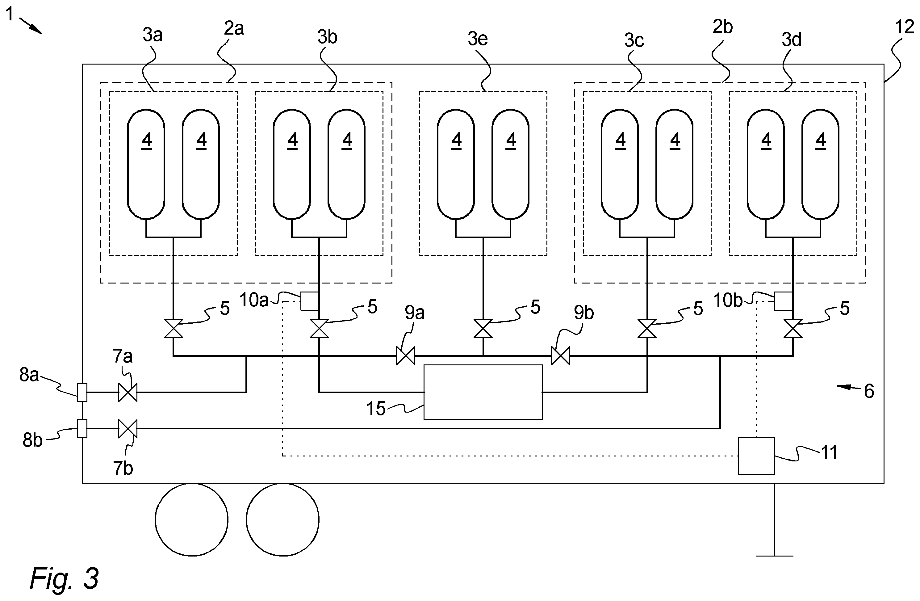 Patent US12613001 Figure 3 – MEGC trailer