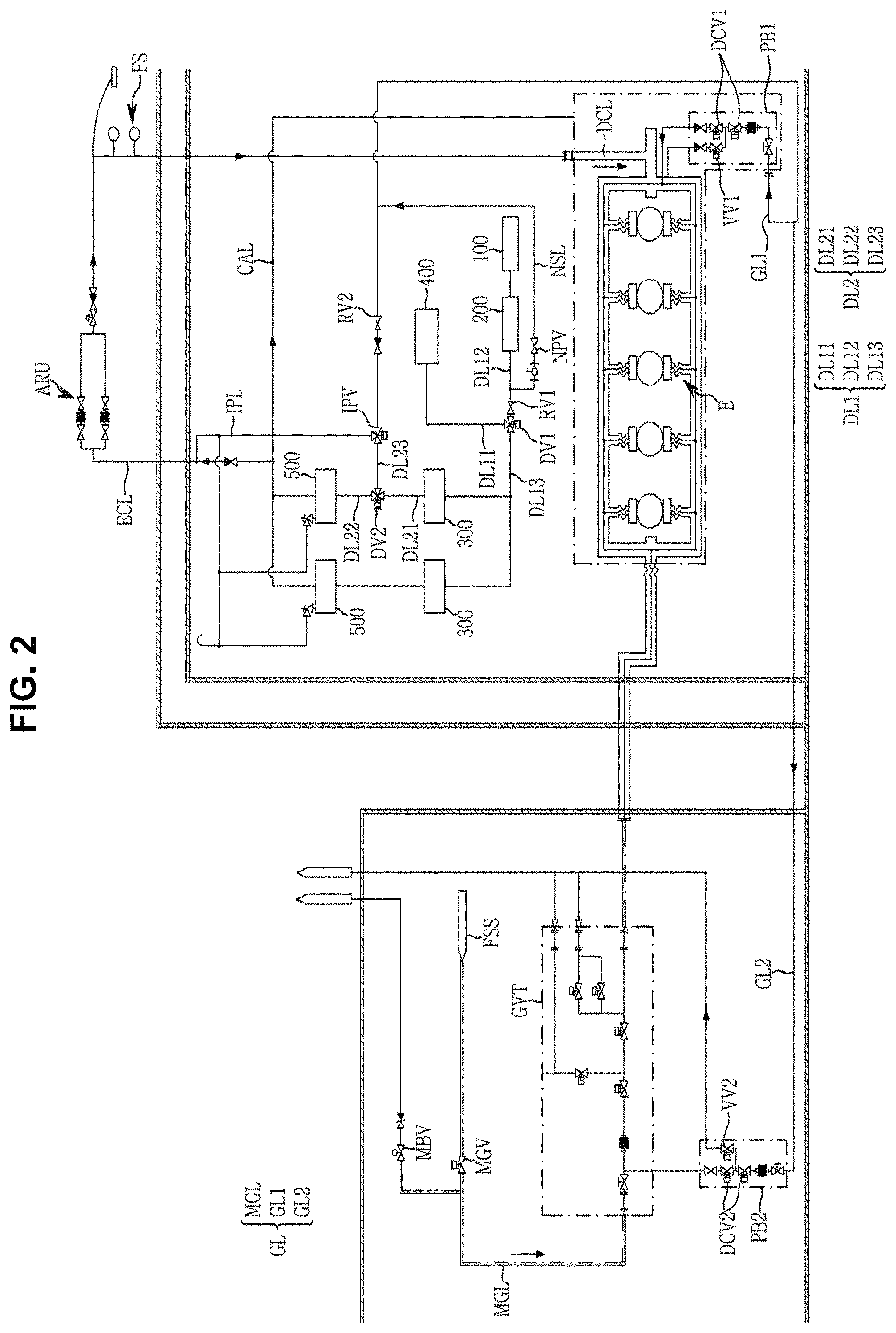 Patent US12613004 Figure 2 – Nitrogen compression system for leakage test on gas pipeline used for engine and vessel including the same
