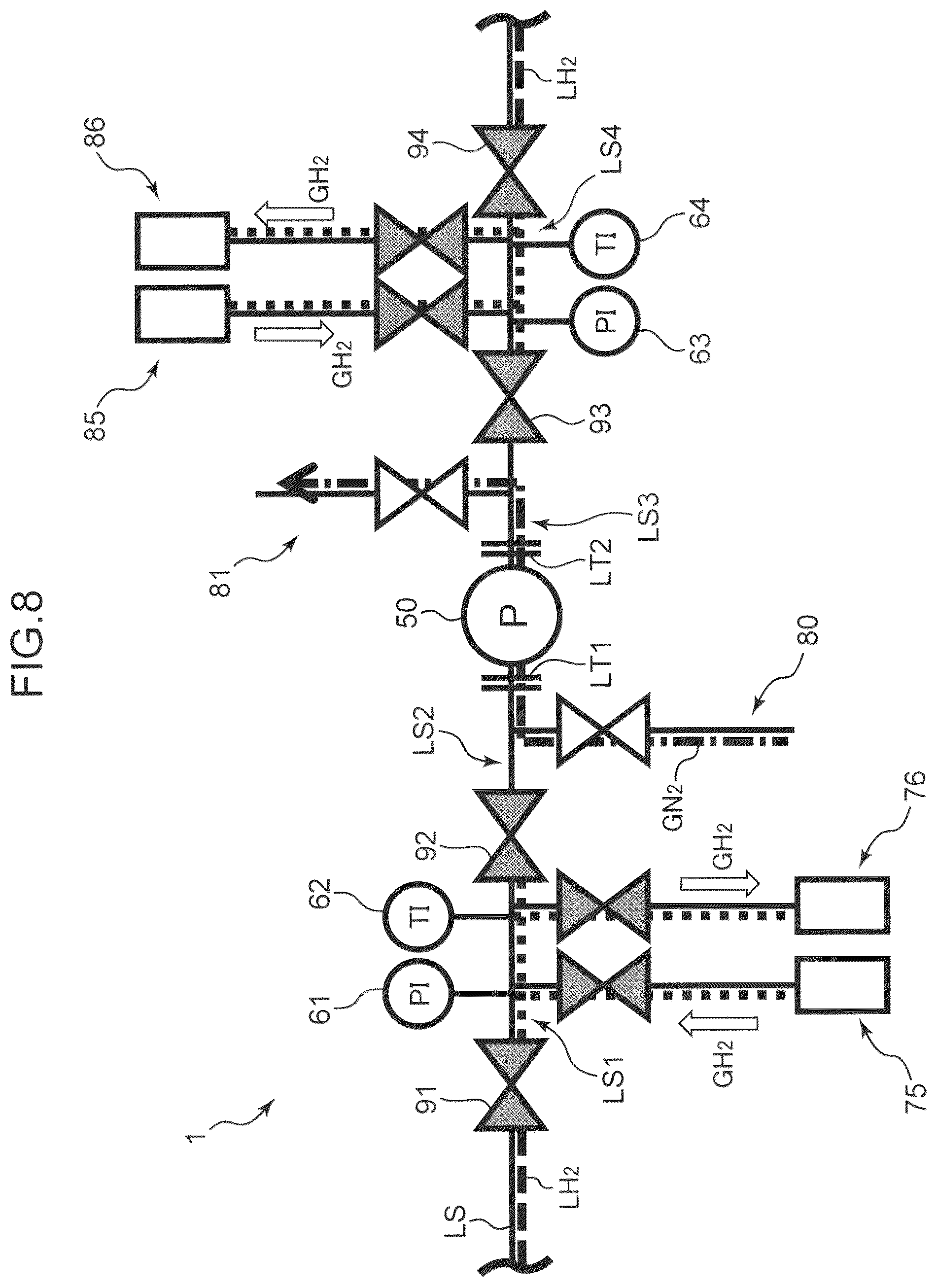 Patent US12613006 Figure 8 – Equipment maintenance method and liquefied hydrogen system