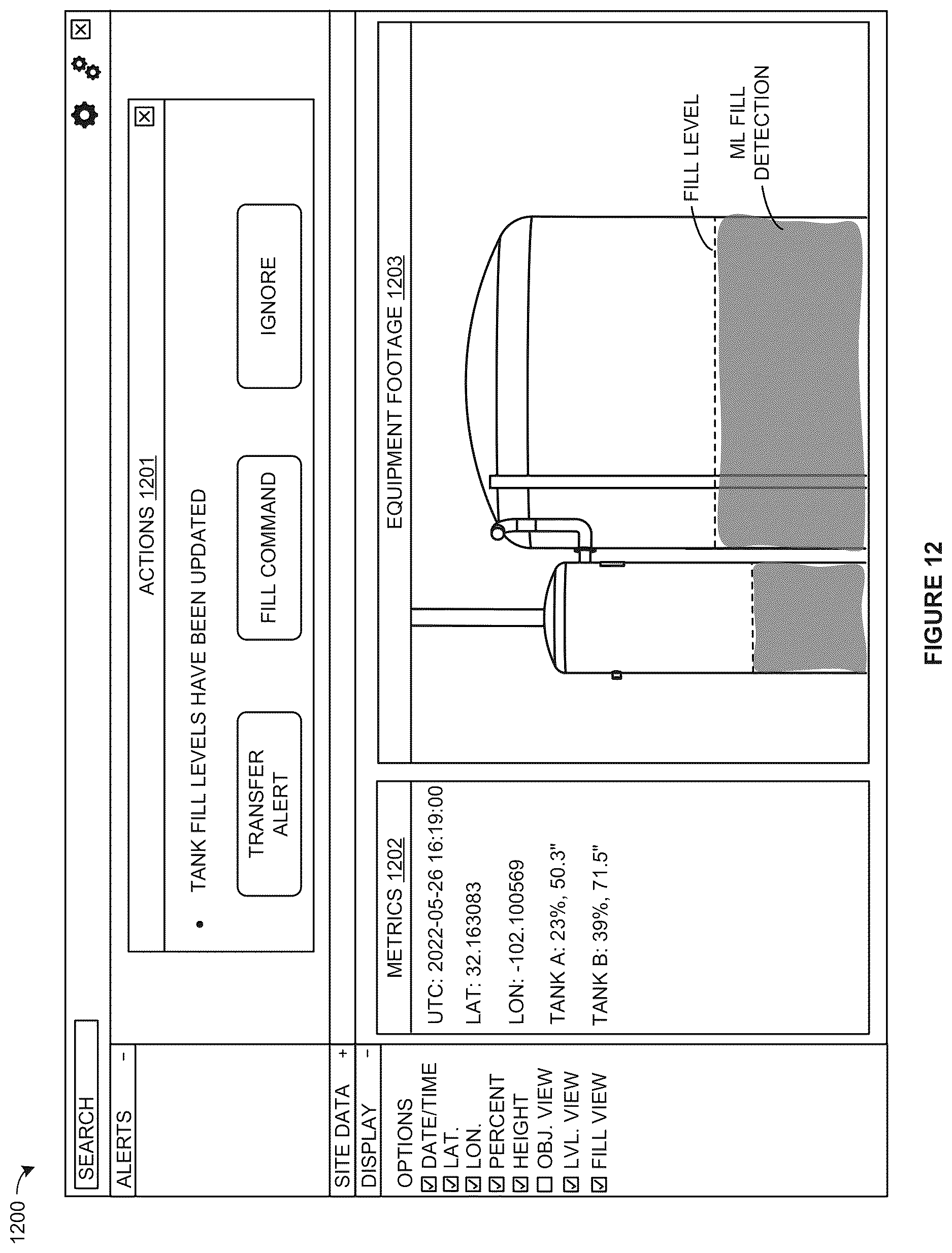Patent US12613008 Figure 12 – Machine learning system for storage vessel fill level detection