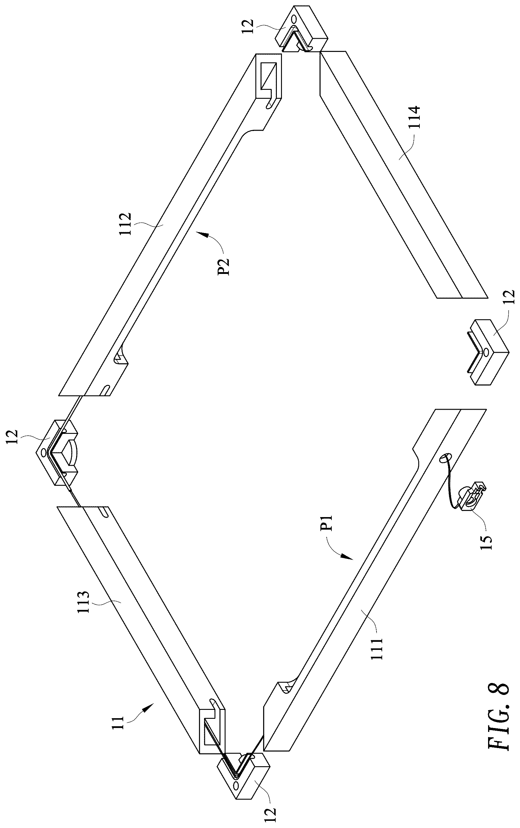 Patent US12613015 Figure 8 – Spliced lighting device
