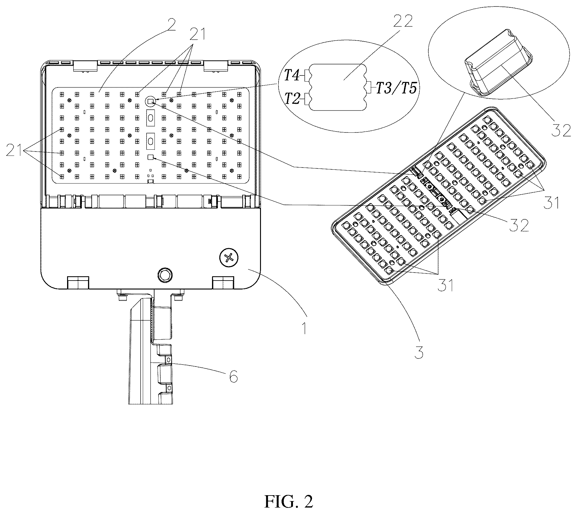 Patent US12613016 Figure 2 – Parking lot lamp supporting multiple light patterns