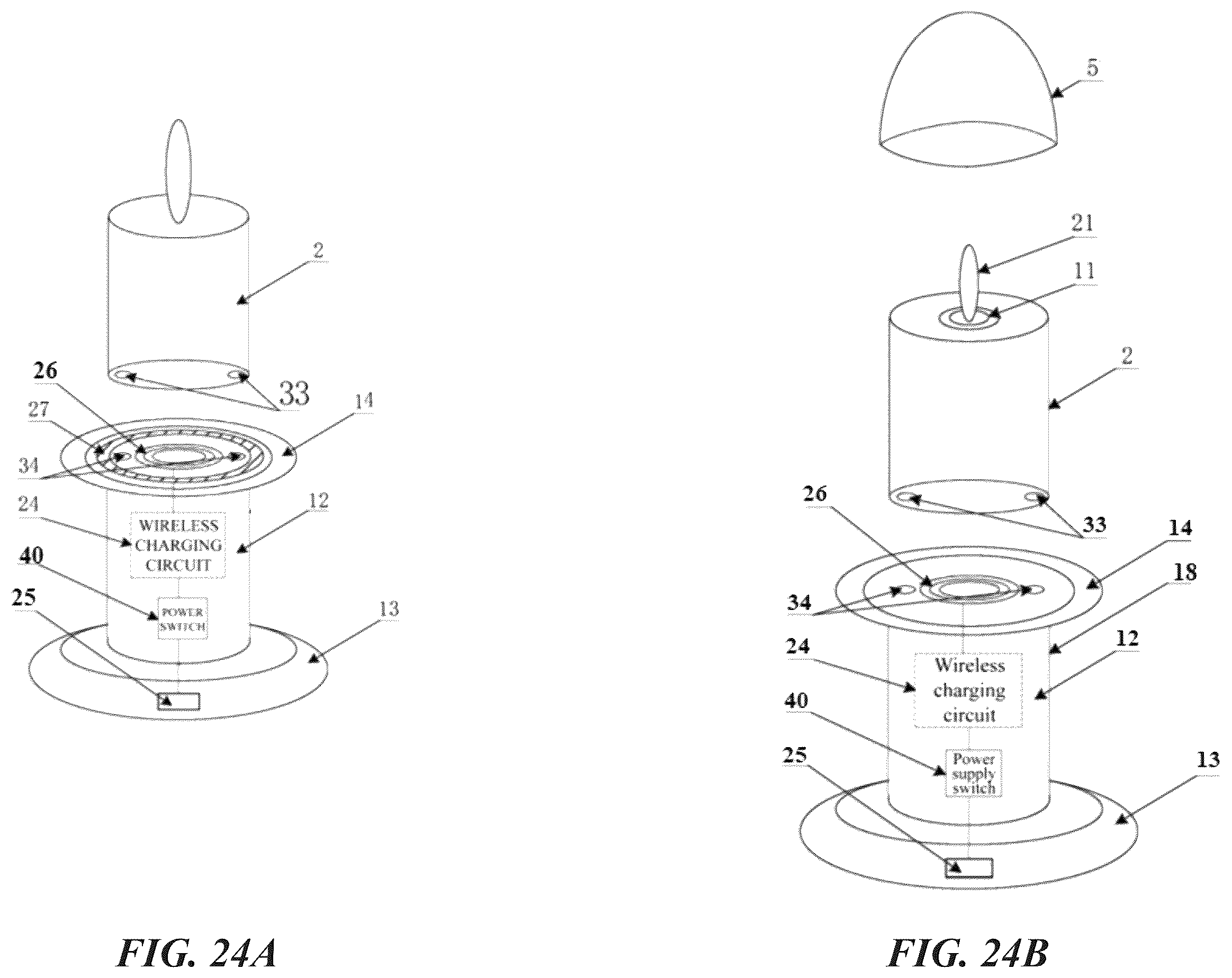 Patent US12613017 Figure 14 – Adjustable electronic candle