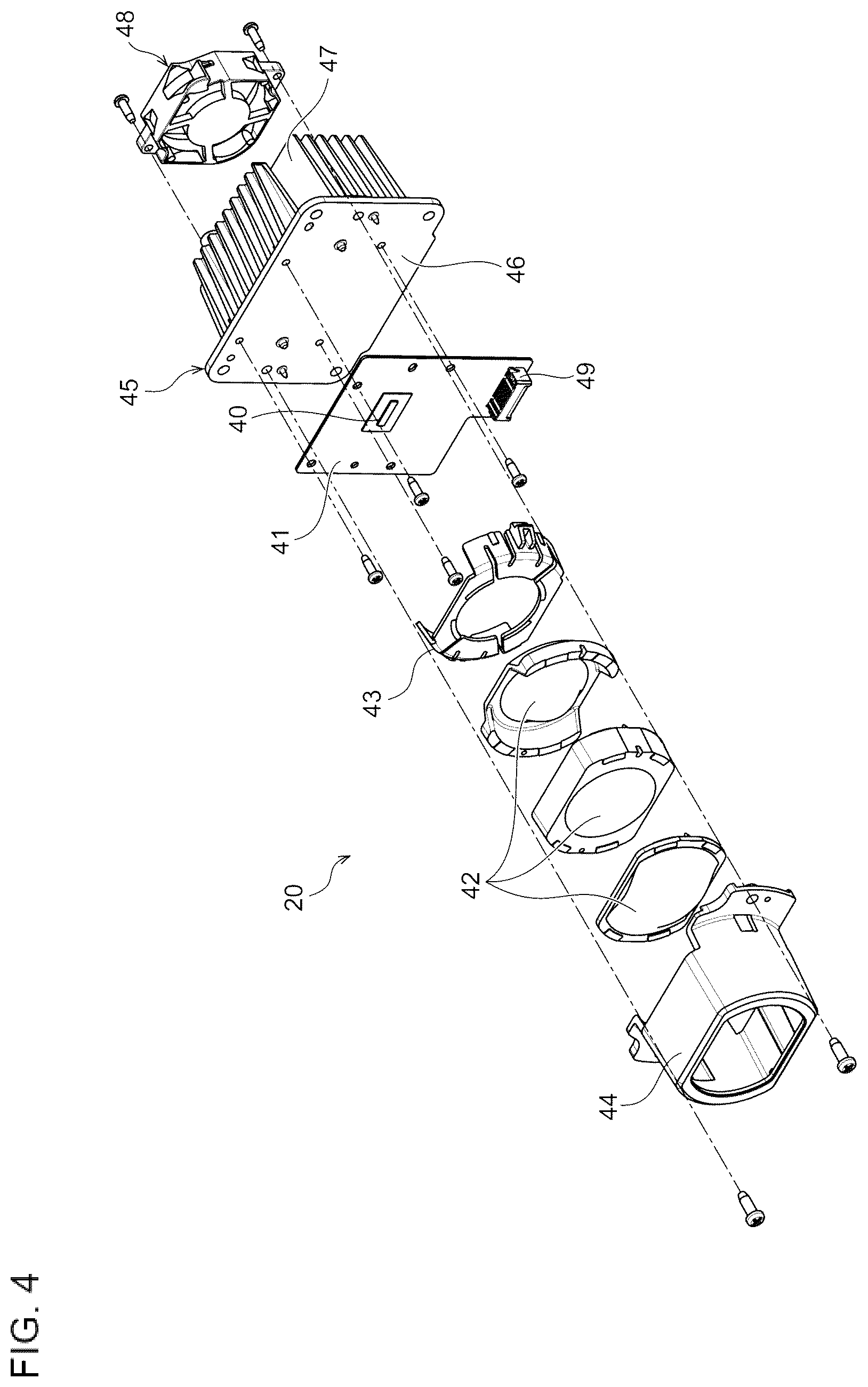 Patent US12613019 Figure 4 – Vehicle lamp