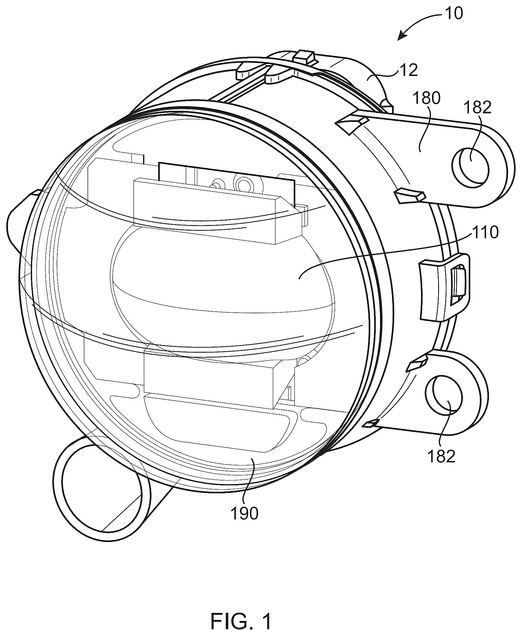 Patent US12613021 Figure 1 – Fog lamp with adjustable cut-off line
