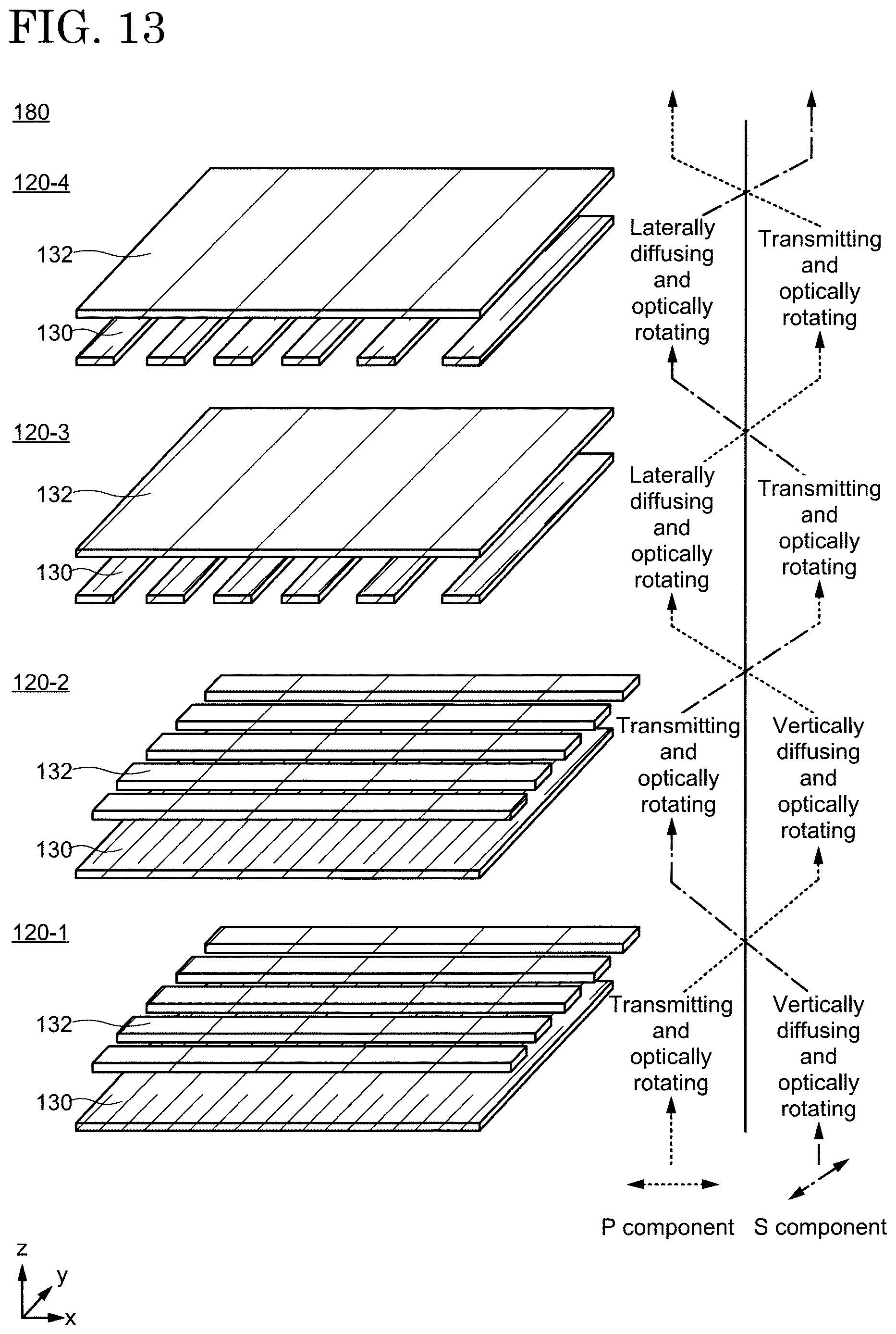 Patent US12613023 Figure 15 – Lighting device with liquid crystal panels