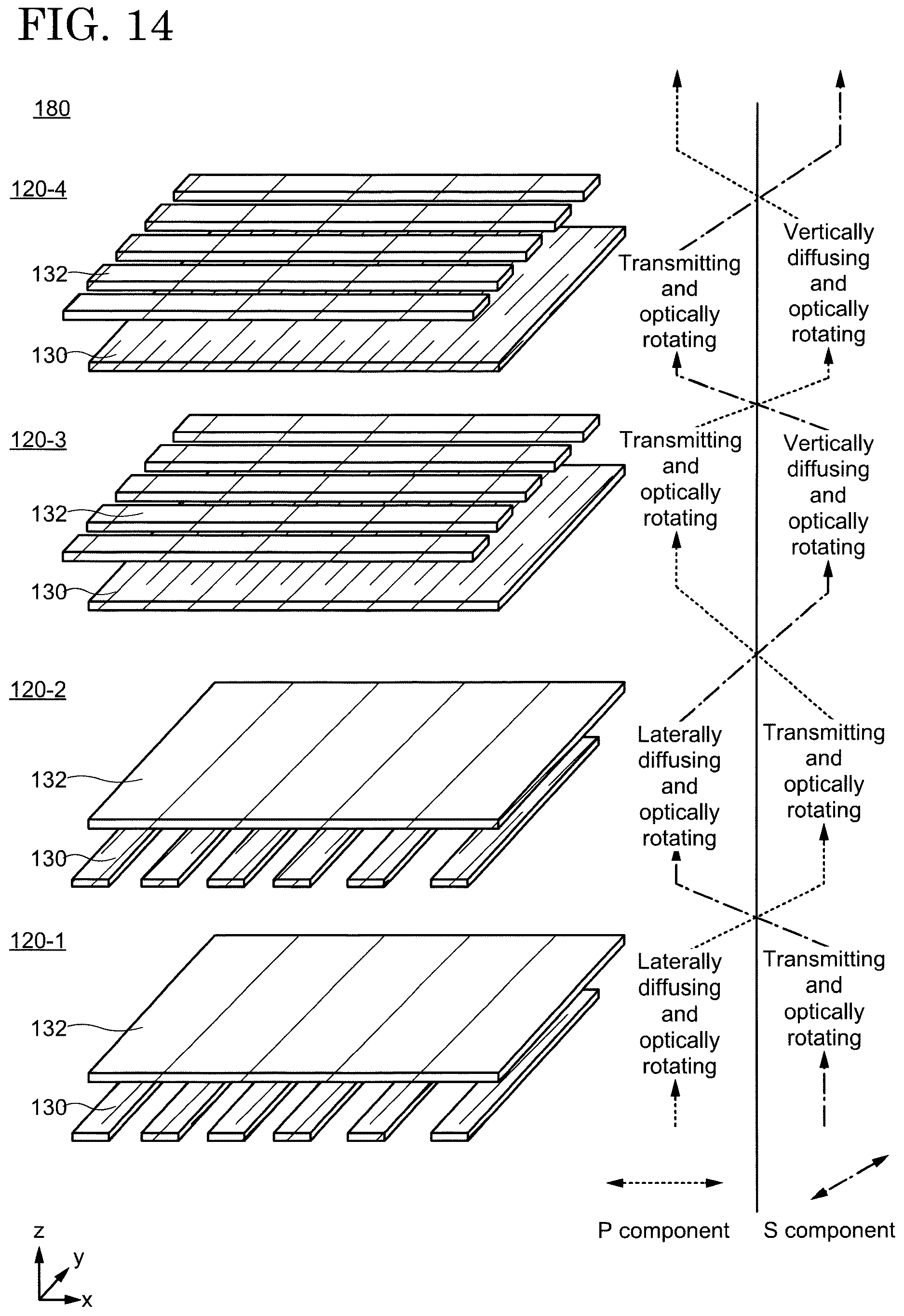 Patent US12613023 Figure 16 – Lighting device with liquid crystal panels