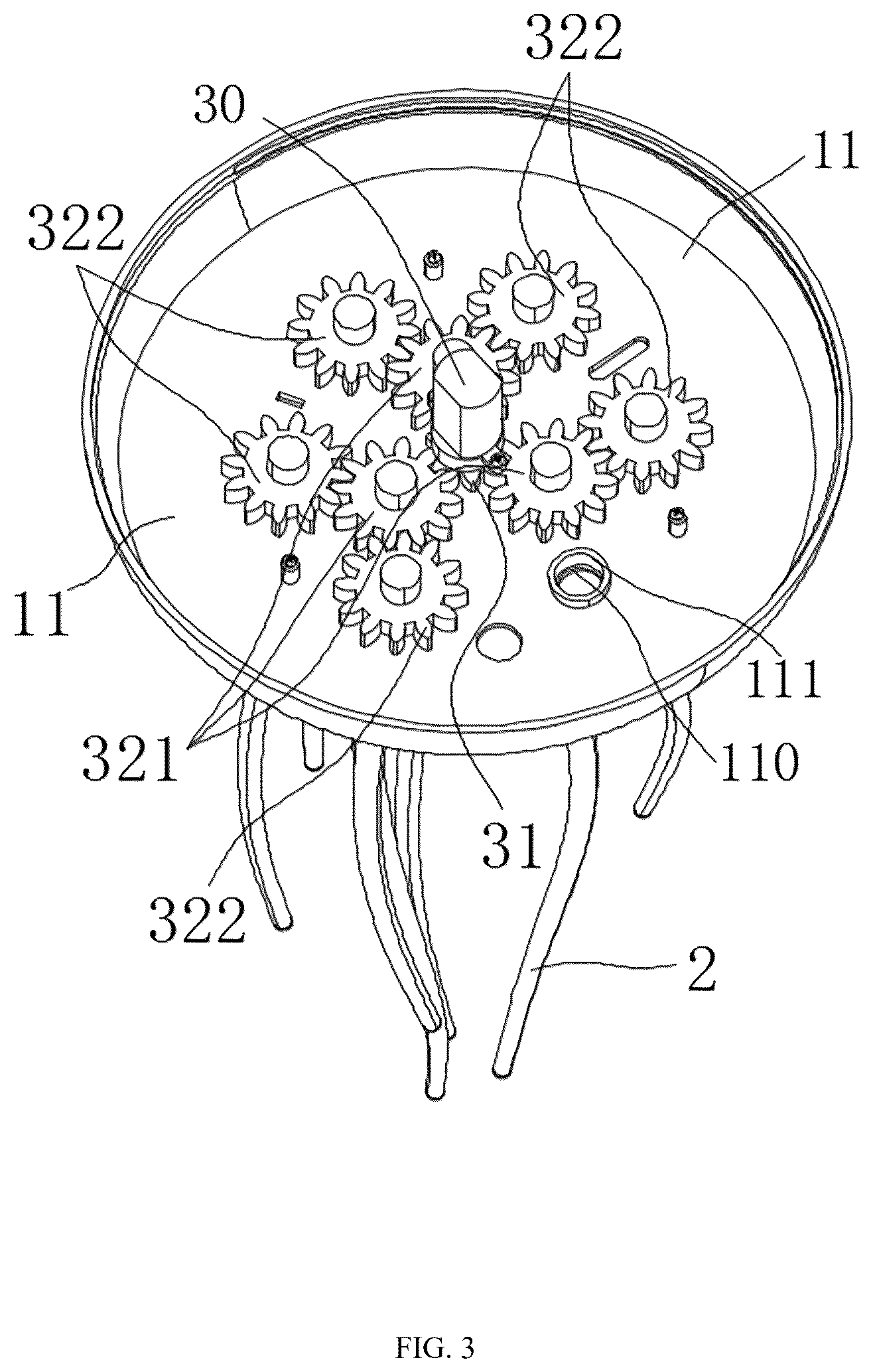 Patent US12613024 Figure 3 – Tentacle animal bionic lamp
