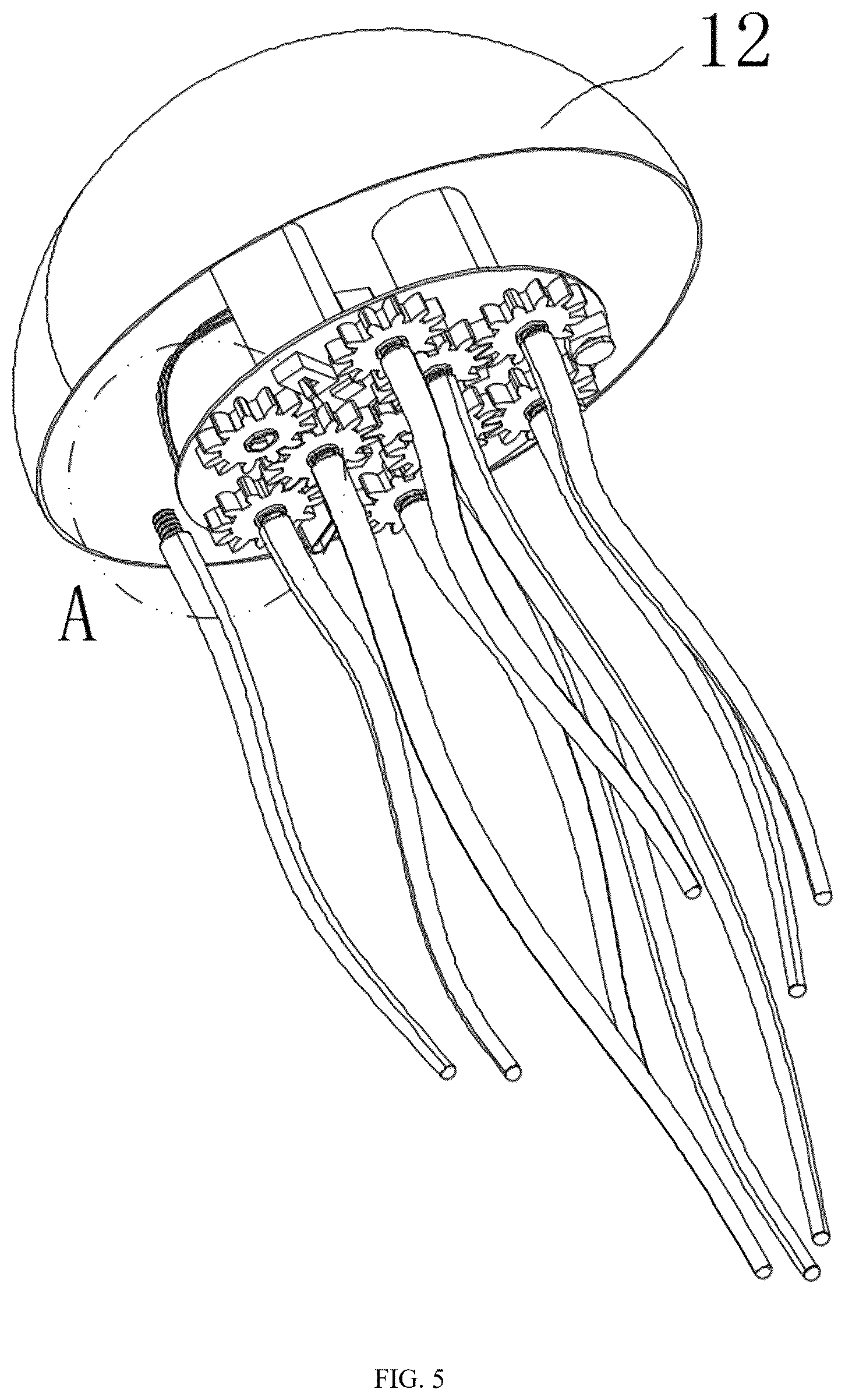 Patent US12613024 Figure 5 – Tentacle animal bionic lamp