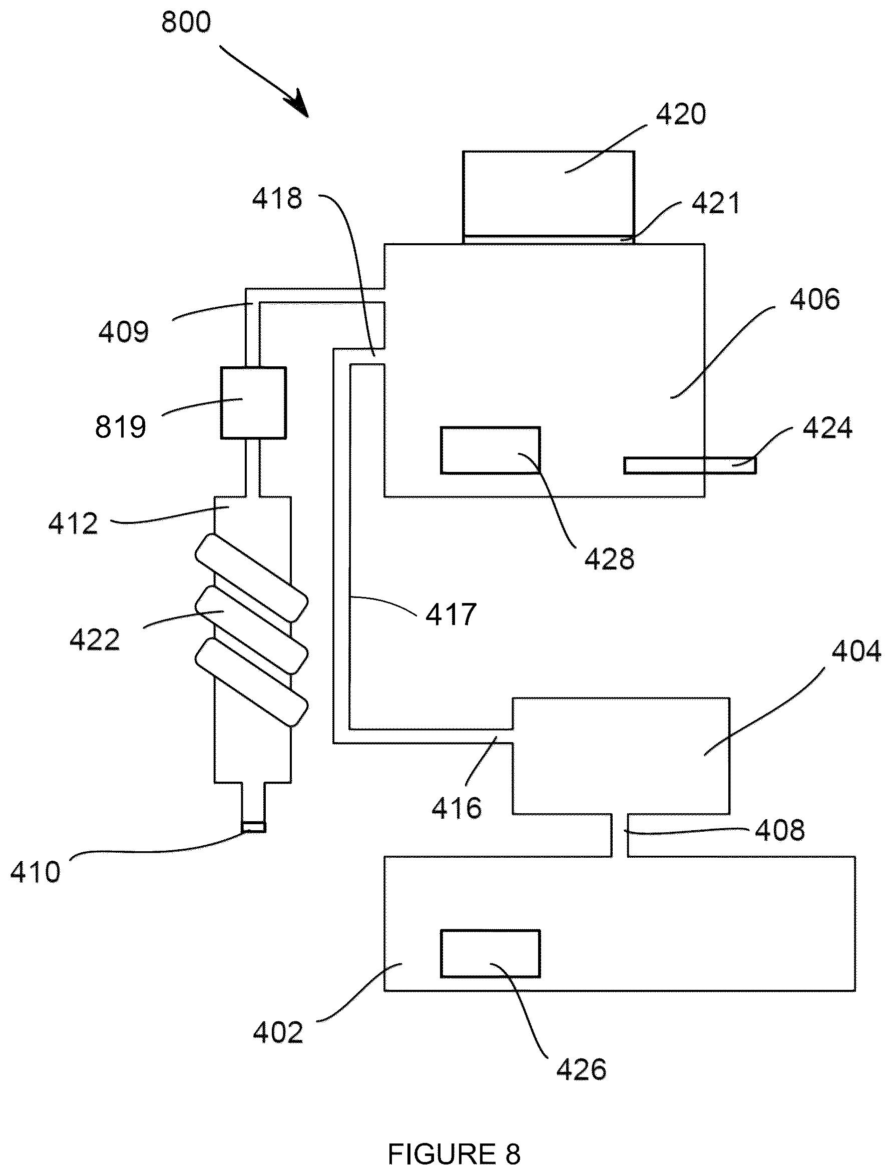 Patent US12613027 Figure 8 – System and method for controlling the humidity and pressure in a luminaire