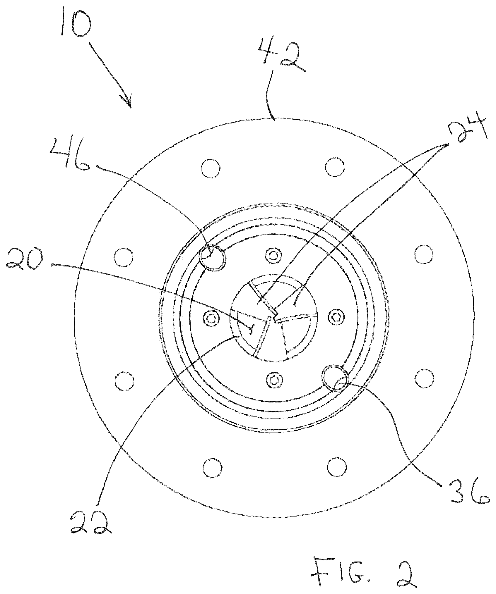 Patent US12613030 Figure 2 – Combustion burner with fixed vanes