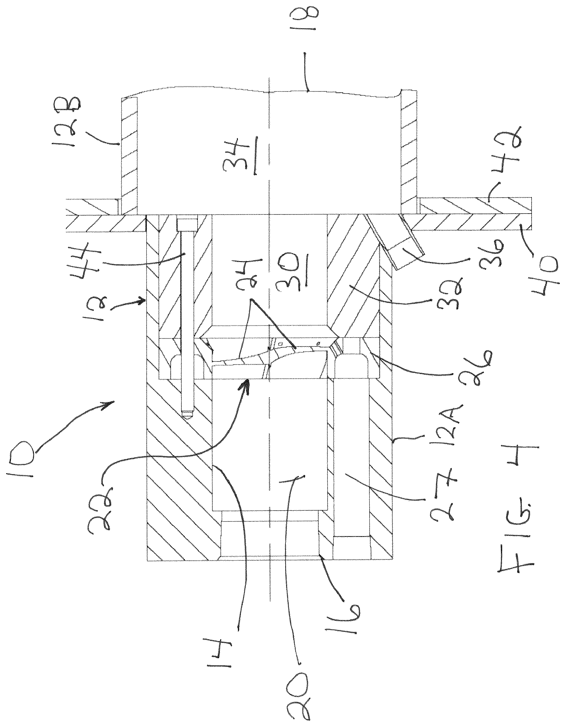 Patent US12613030 Figure 4 – Combustion burner with fixed vanes