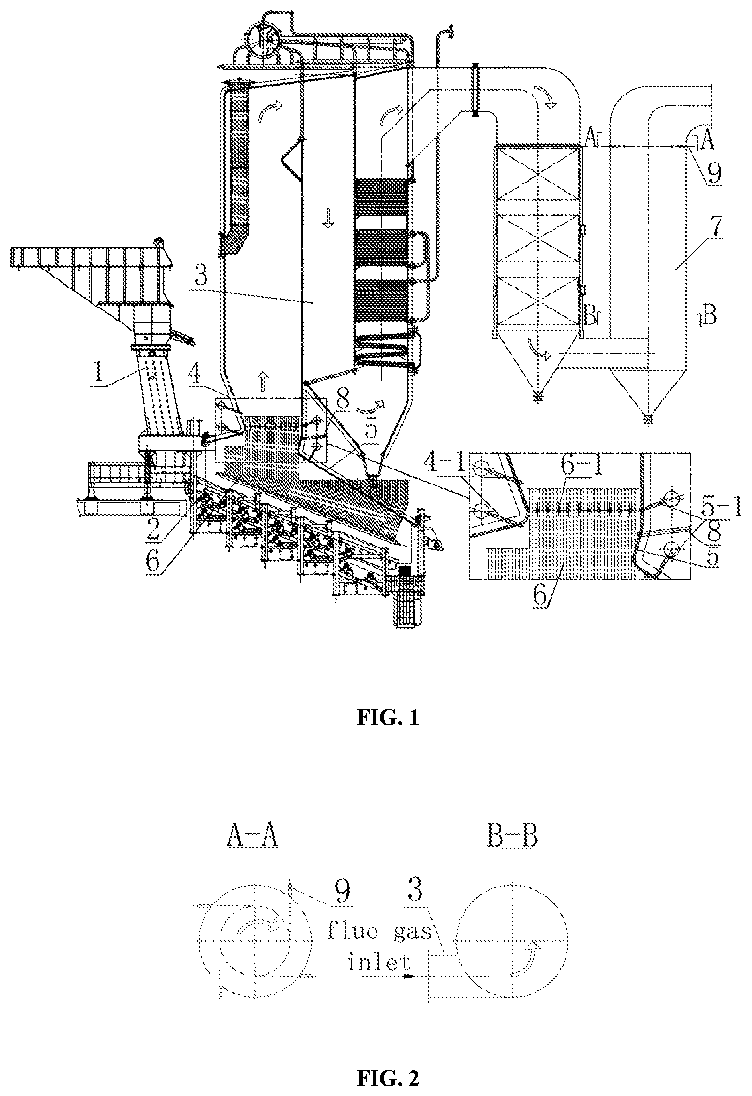 Patent US12613032 Figure 1 – Industrial solid waste incinerator and flue gas treatment apparatus