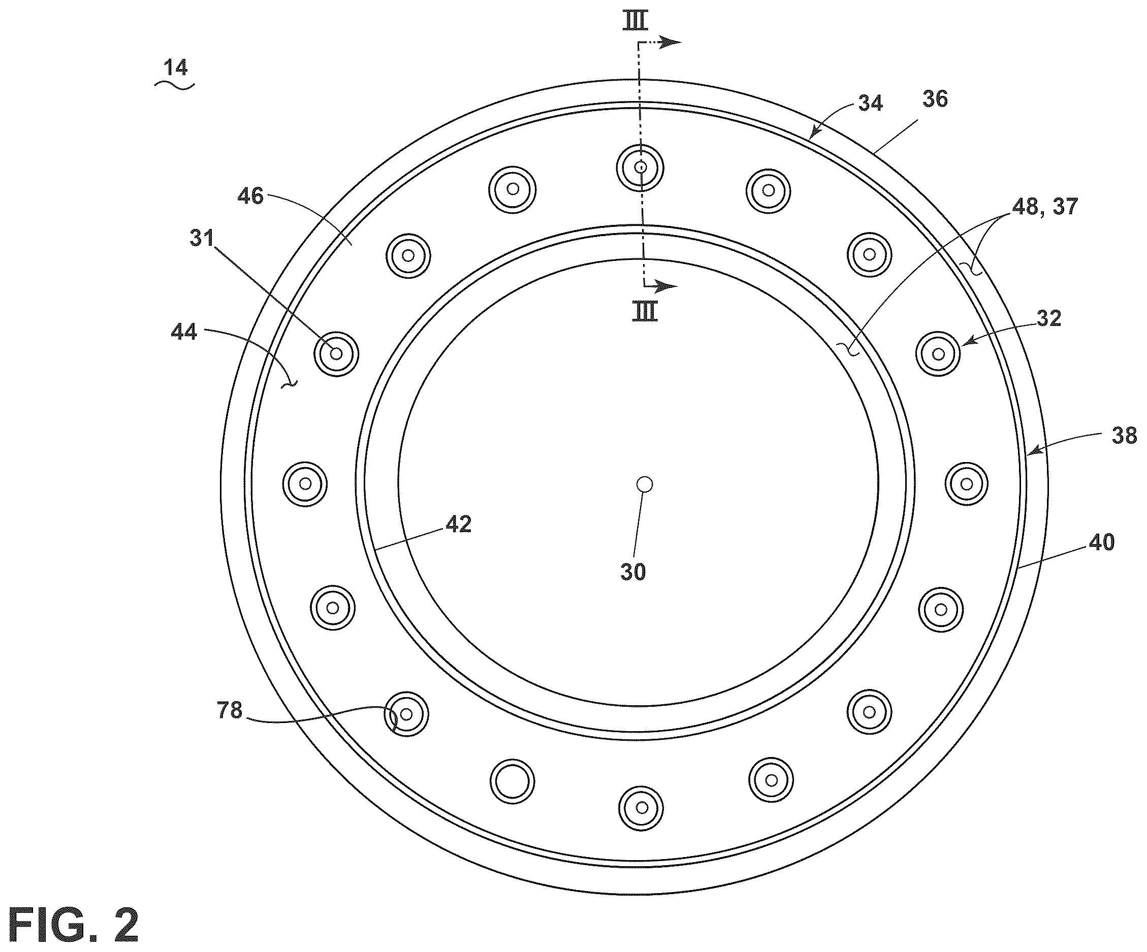 Patent US12613035 Figure 2 – Combustion section for a turbine engine