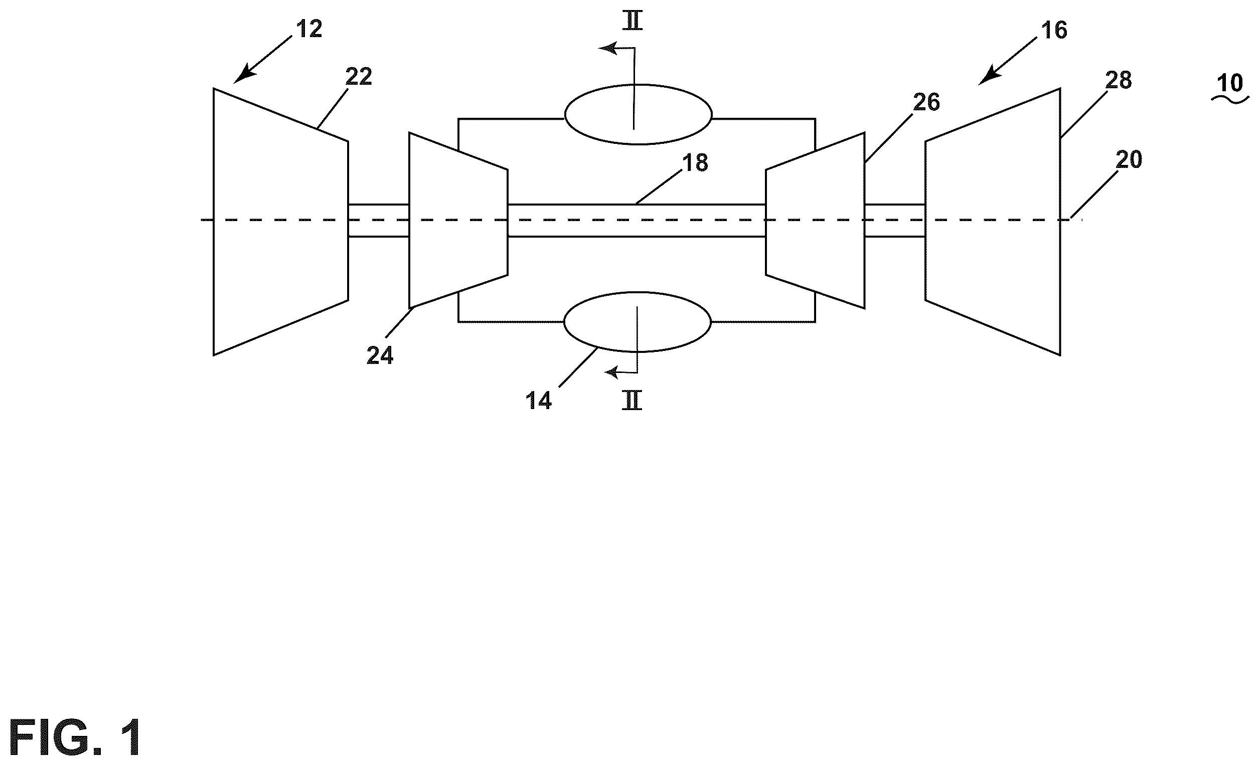 Patent US12613036 Figure 1 – Turbine engine having a combustion section with a fuel nozzle