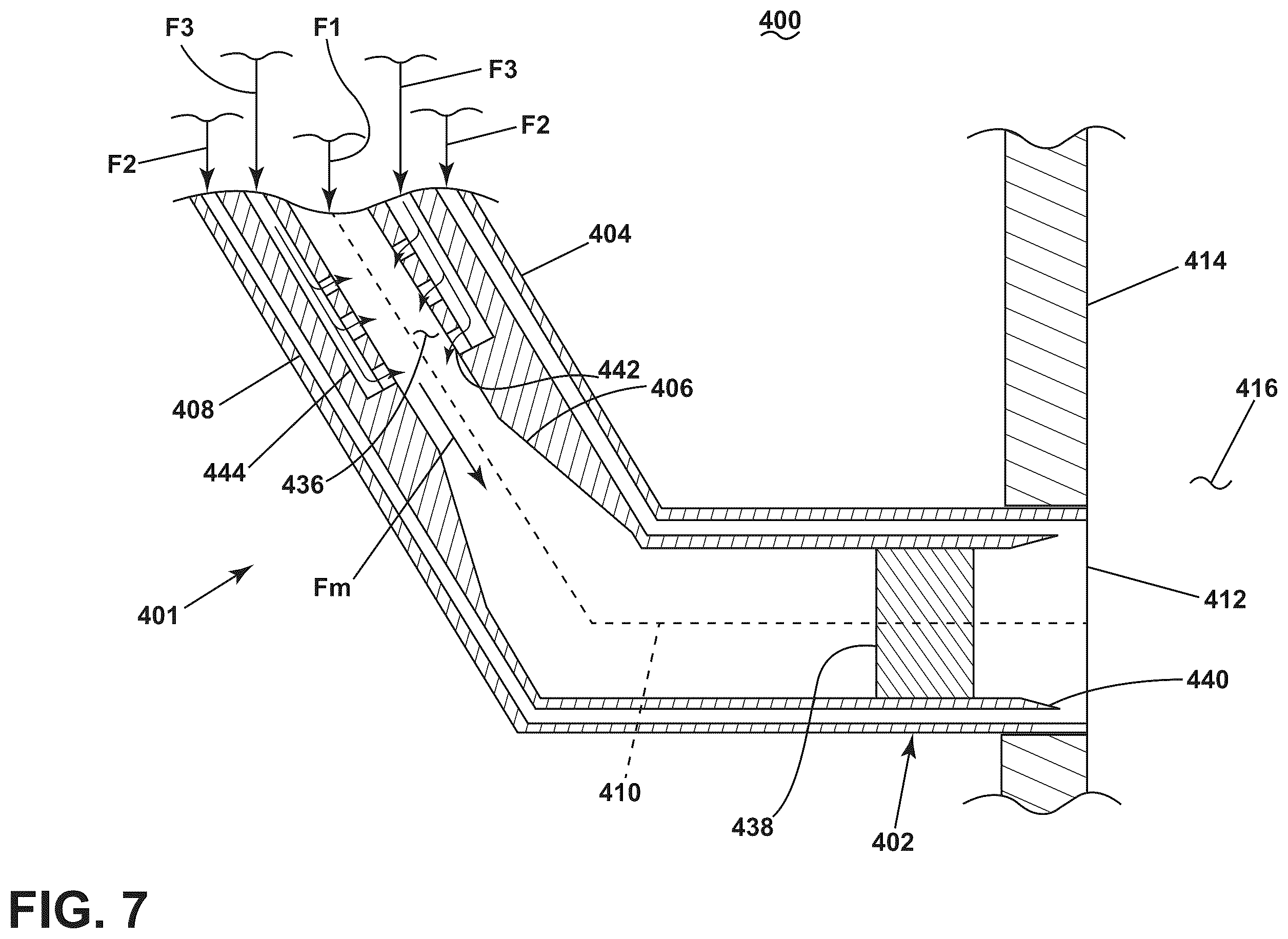 Patent US12613036 Figure 7 – Turbine engine having a combustion section with a fuel nozzle