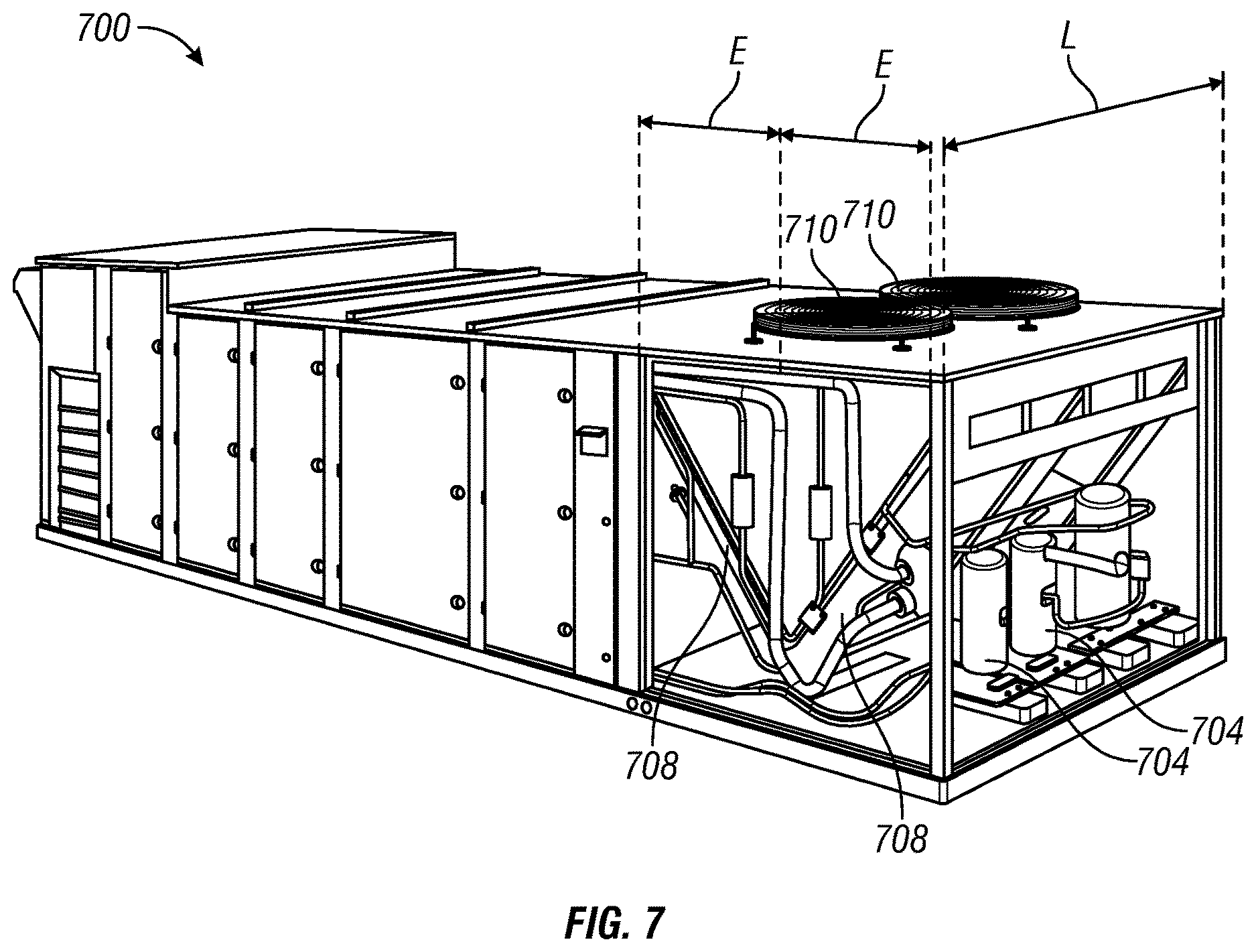 Patent US12613040 Figure 6 – Multiple fan HVAC system with optimized fan location