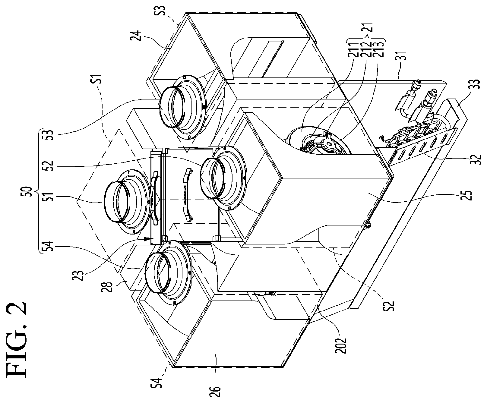 Patent US12613046 Figure 2 – Ventilation apparatus