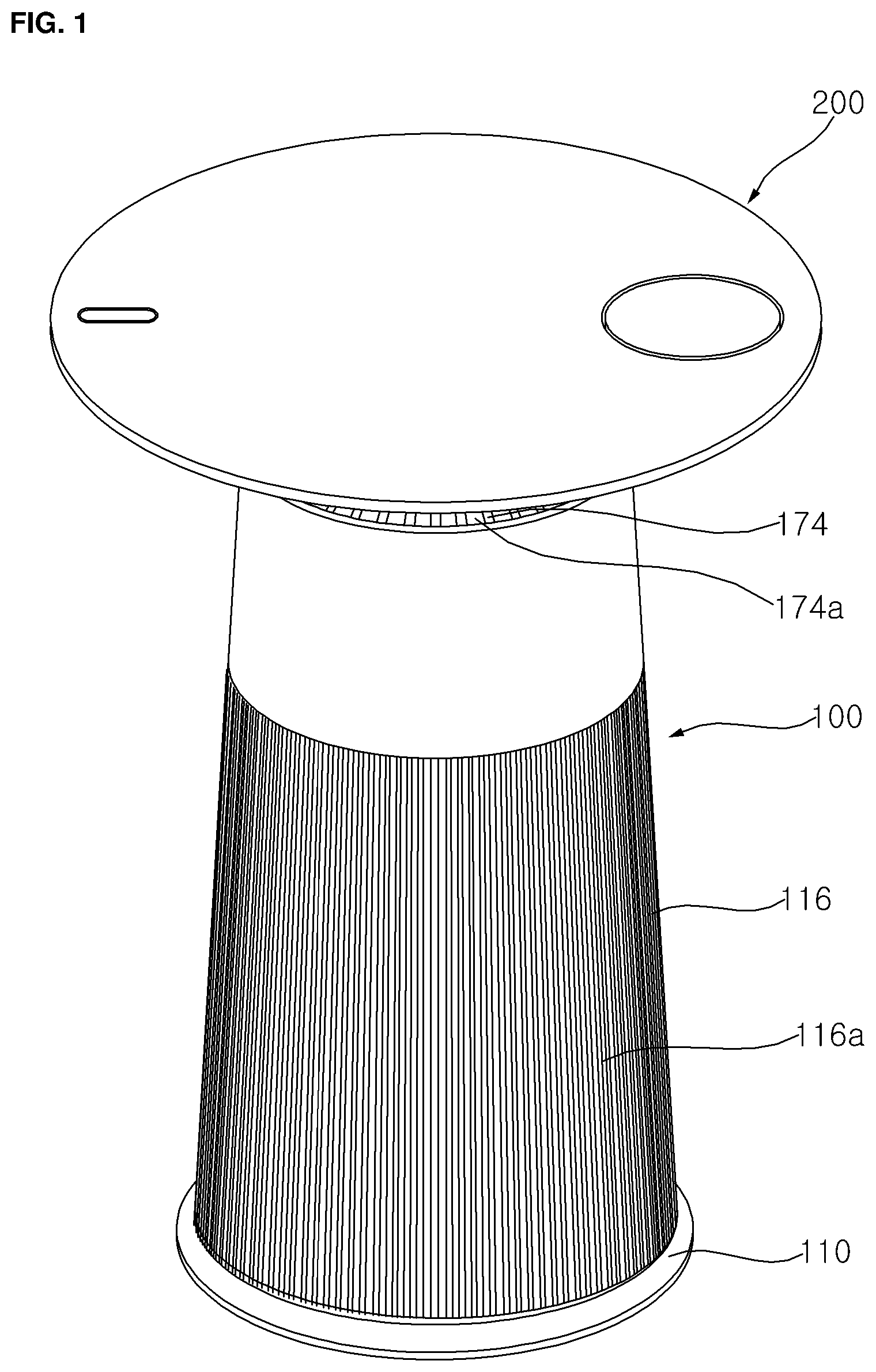 Patent US12613047 Figure 1 – Air cleaner