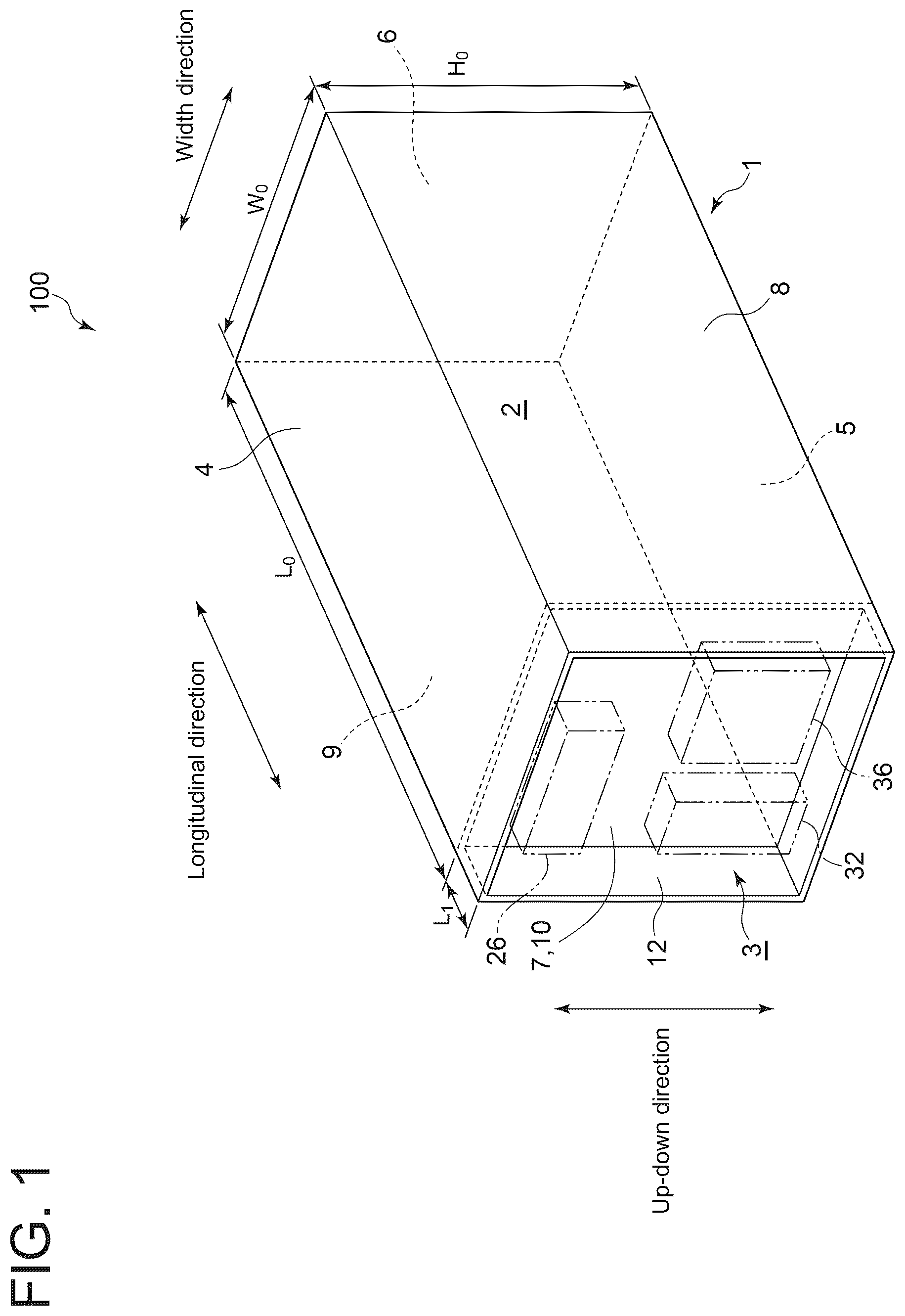 Patent US12613061 Figure 1 – Reefer container