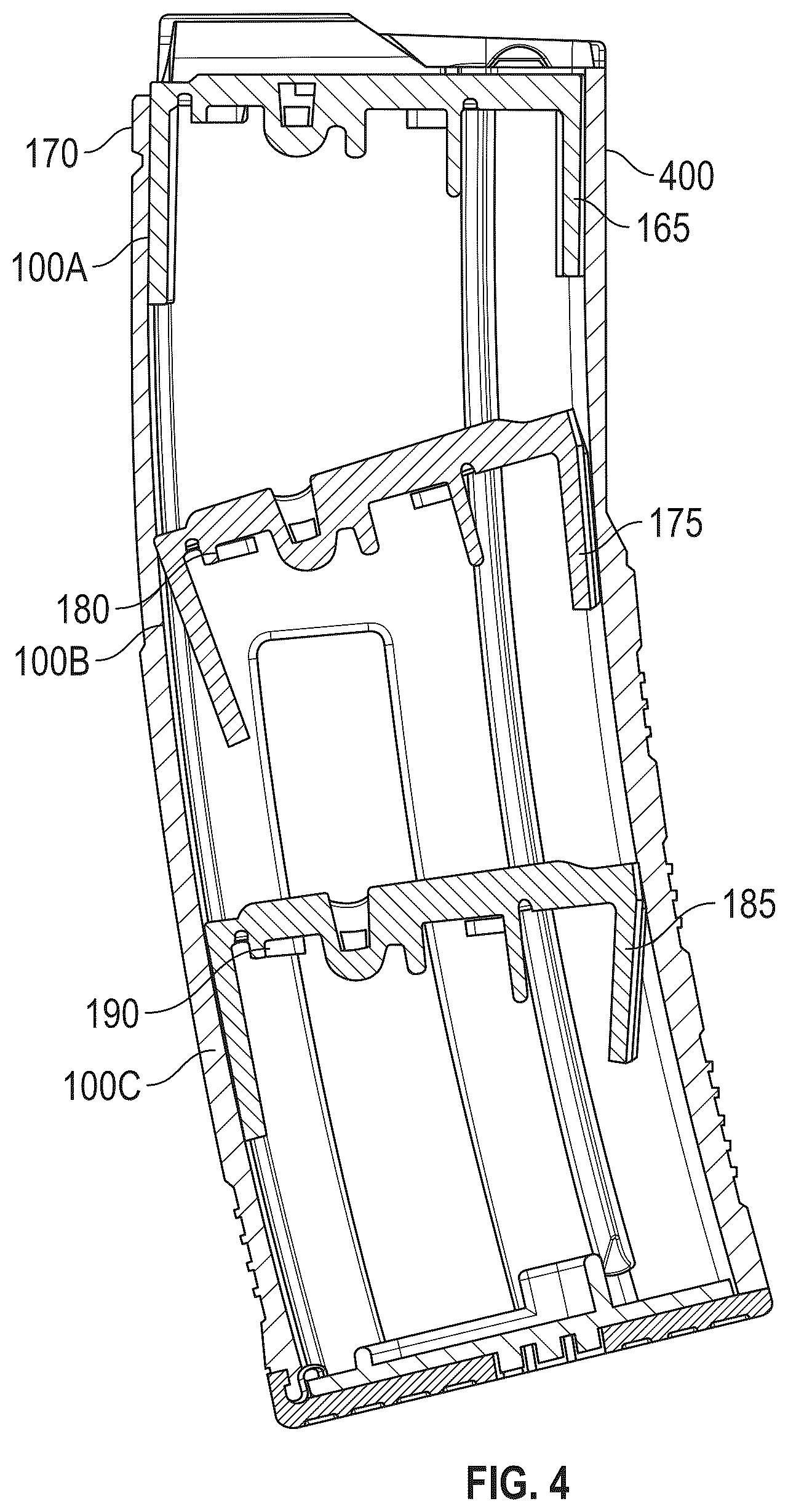 Patent US12613071 Figure 4 – Control-tilt follower for a firearm magazine