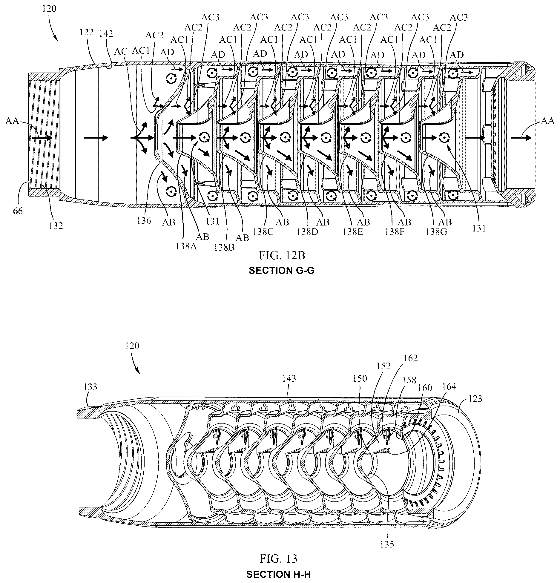 Patent US12613072 Figure 8 – Fluid pressure dampener with structurally improved baffles
