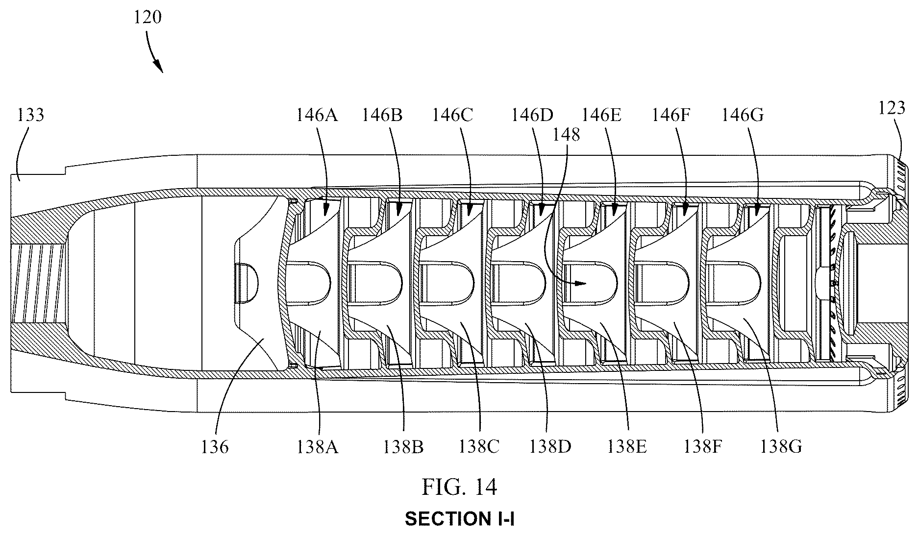 Patent US12613072 Figure 9 – Fluid pressure dampener with structurally improved baffles