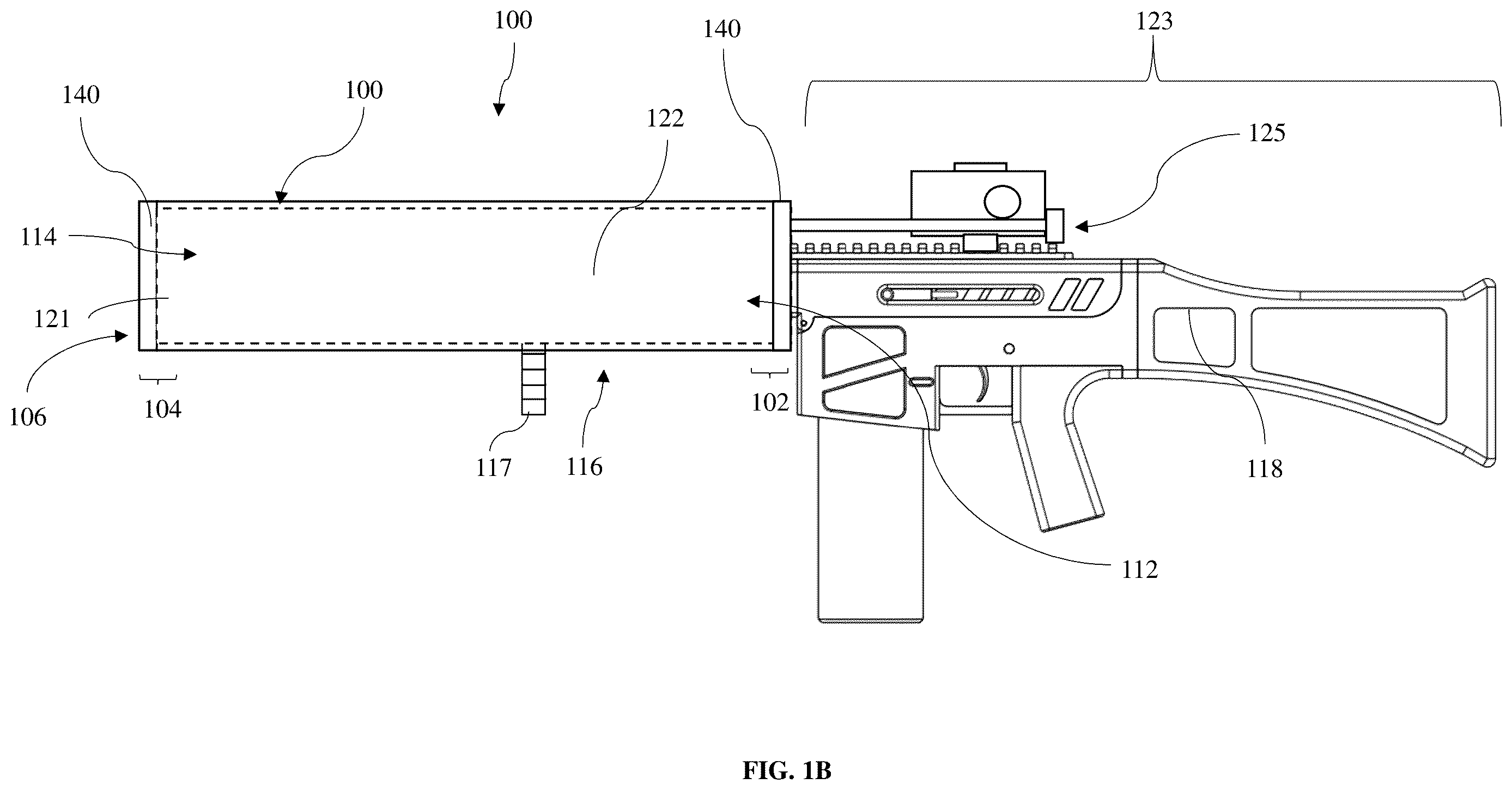 Patent US12613073 Figure 2 – Apparatus, methods, and system for retarding heat dissipating from the barrel of a firearm