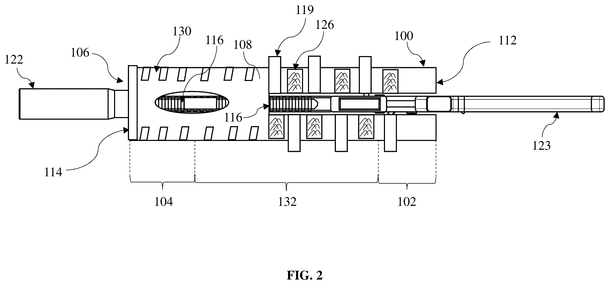 Patent US12613073 Figure 3 – Apparatus, methods, and system for retarding heat dissipating from the barrel of a firearm