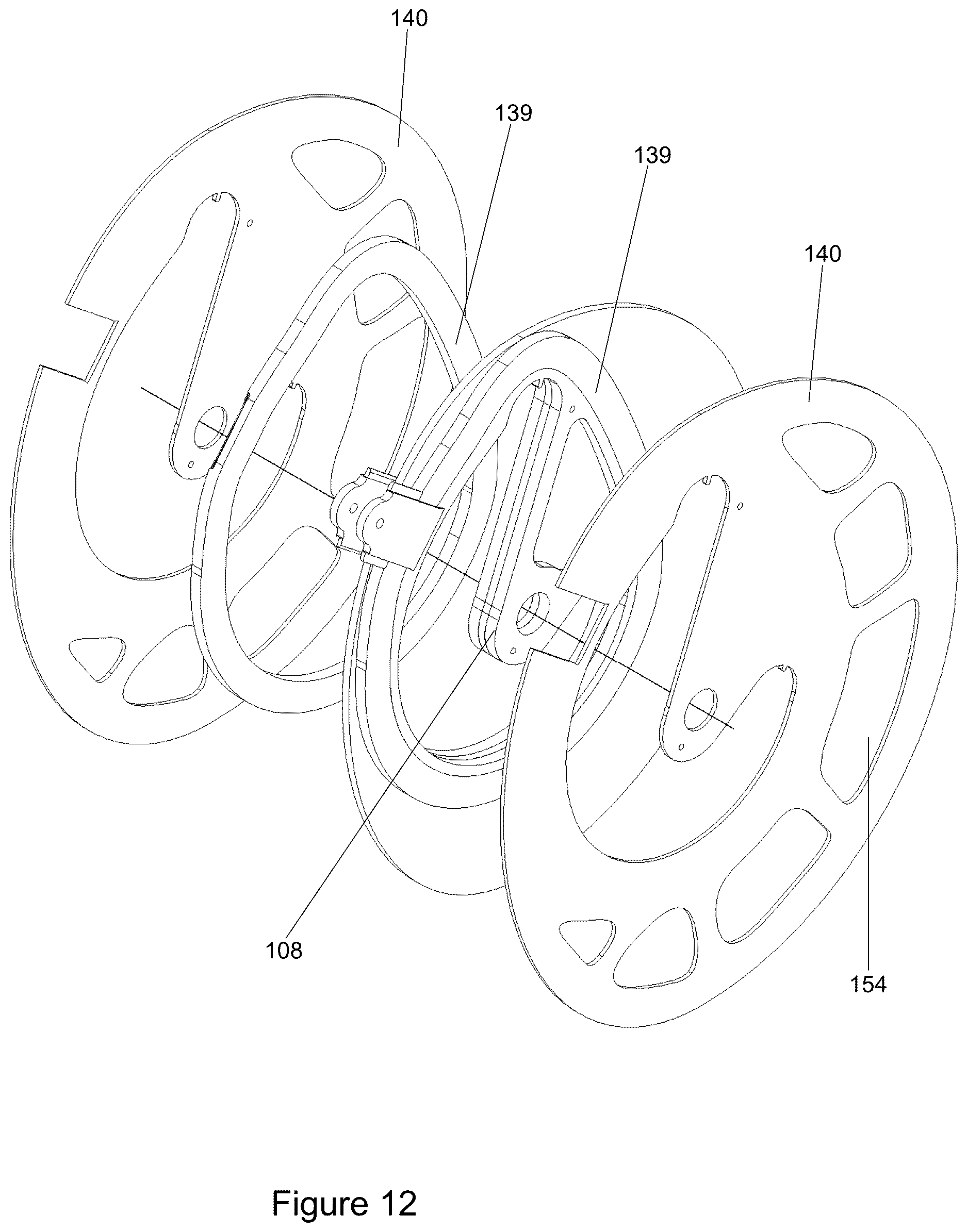 Patent US12613074 Figure 12 – Archery bow with axial tensile springs and slope-based CAMS