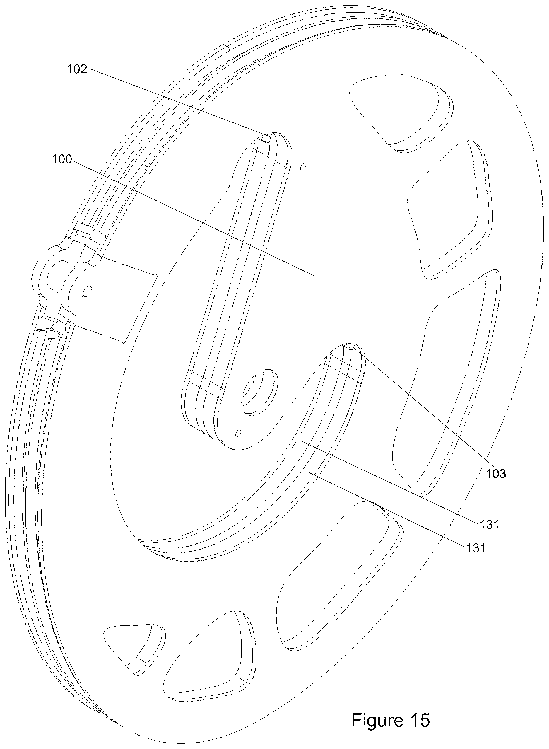 Patent US12613074 Figure 15 – Archery bow with axial tensile springs and slope-based CAMS