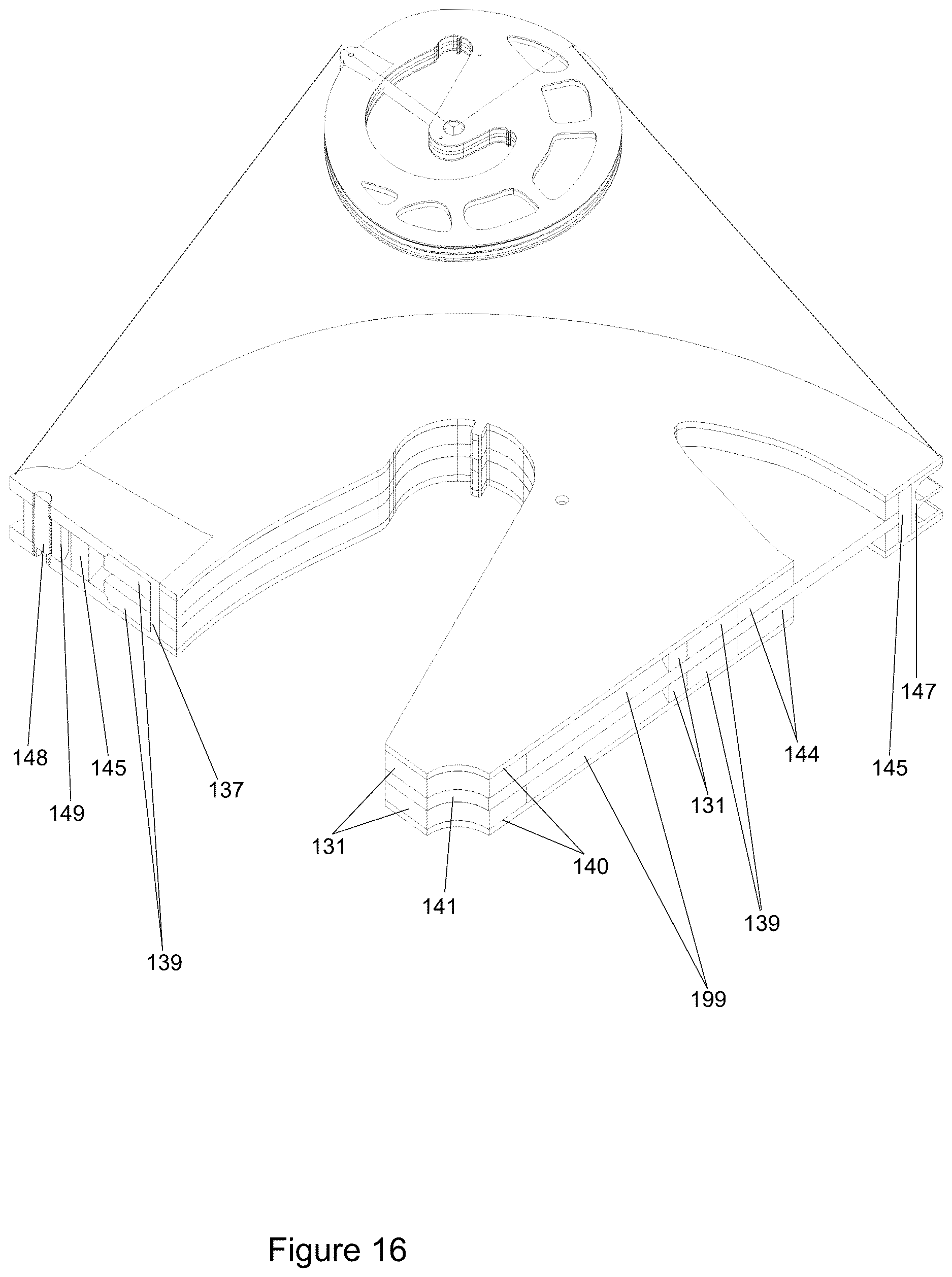 Patent US12613074 Figure 16 – Archery bow with axial tensile springs and slope-based CAMS