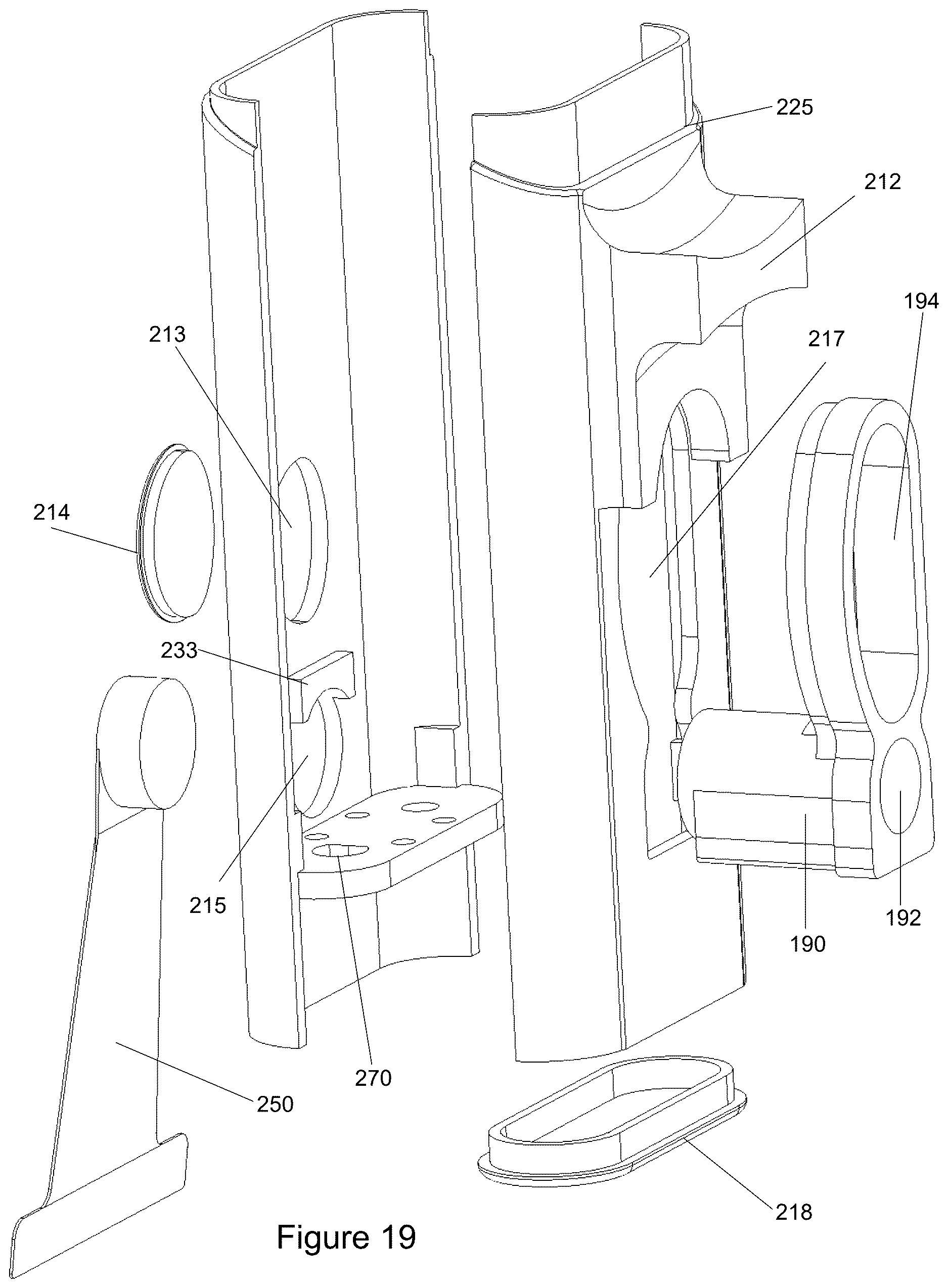 Patent US12613074 Figure 19 – Archery bow with axial tensile springs and slope-based CAMS
