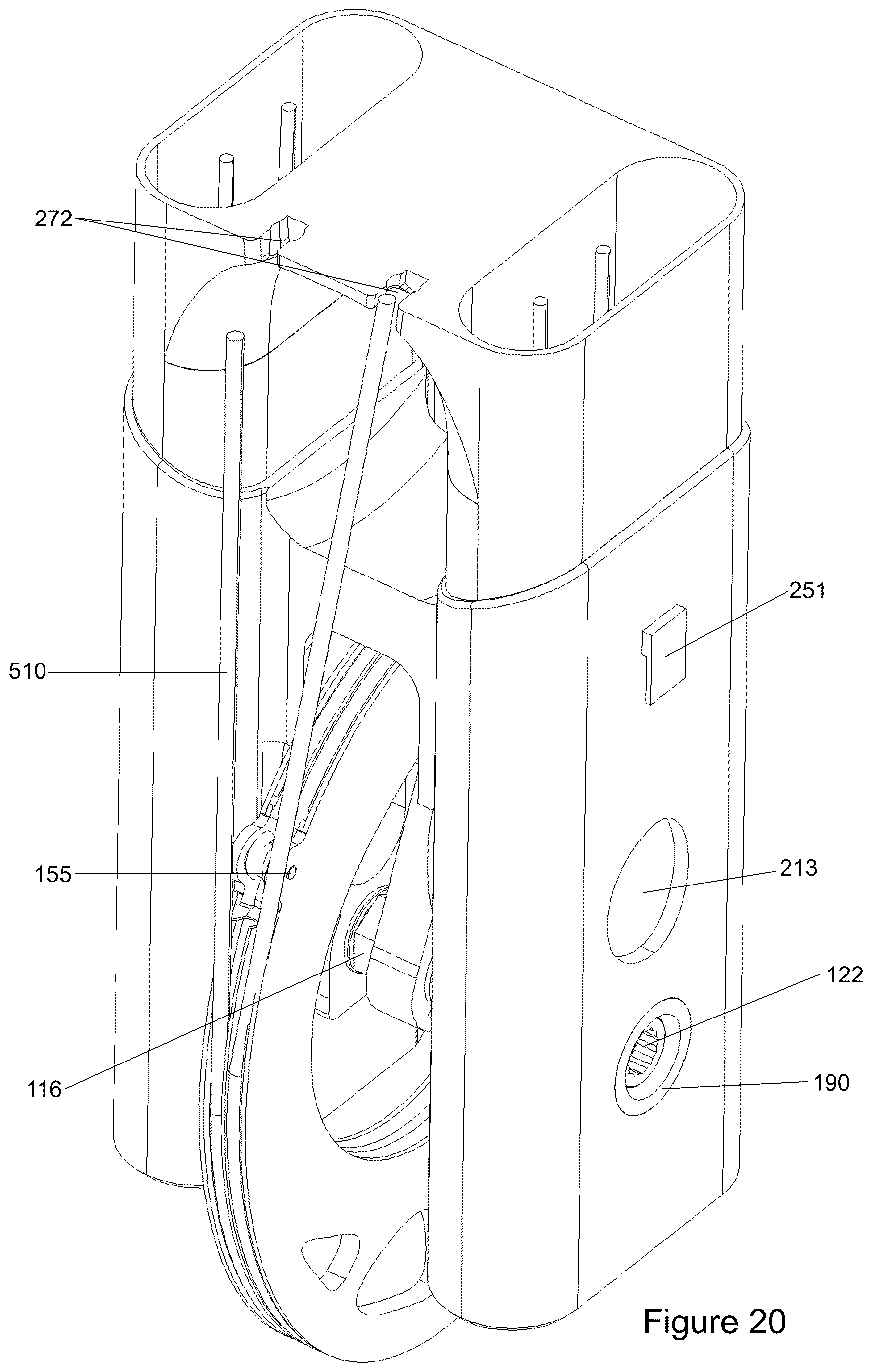 Patent US12613074 Figure 20 – Archery bow with axial tensile springs and slope-based CAMS