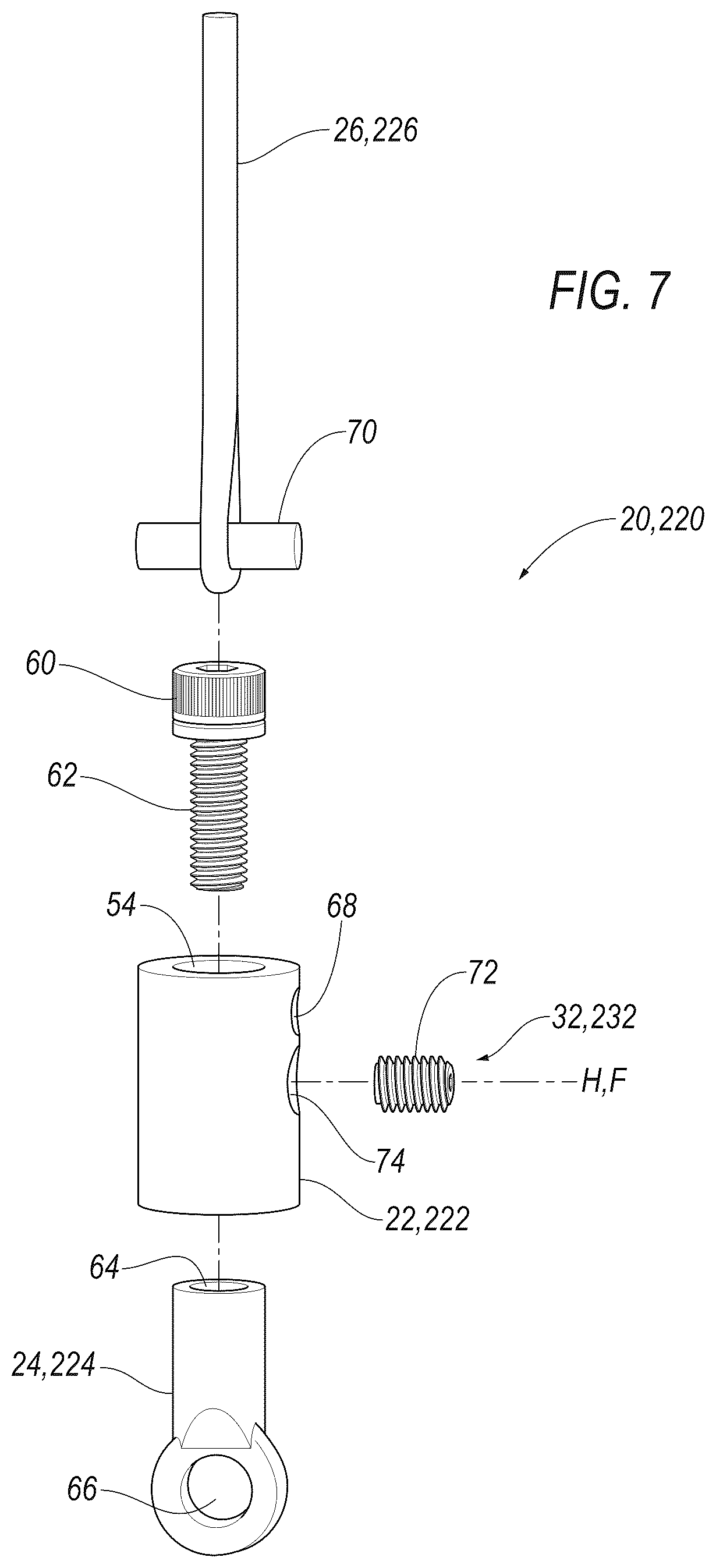 Patent US12613075 Figure 7 – Cable adjustment assembly for compound bow