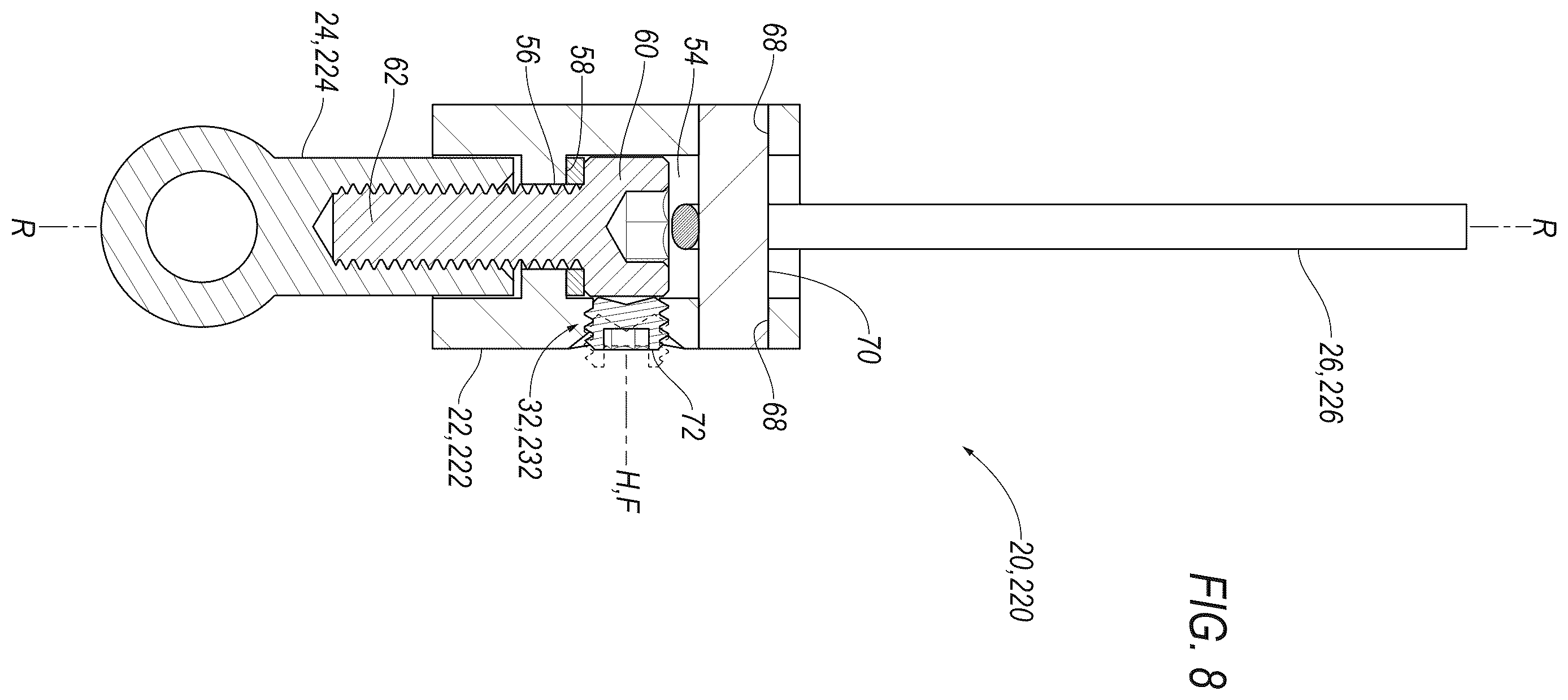 Patent US12613075 Figure 8 – Cable adjustment assembly for compound bow