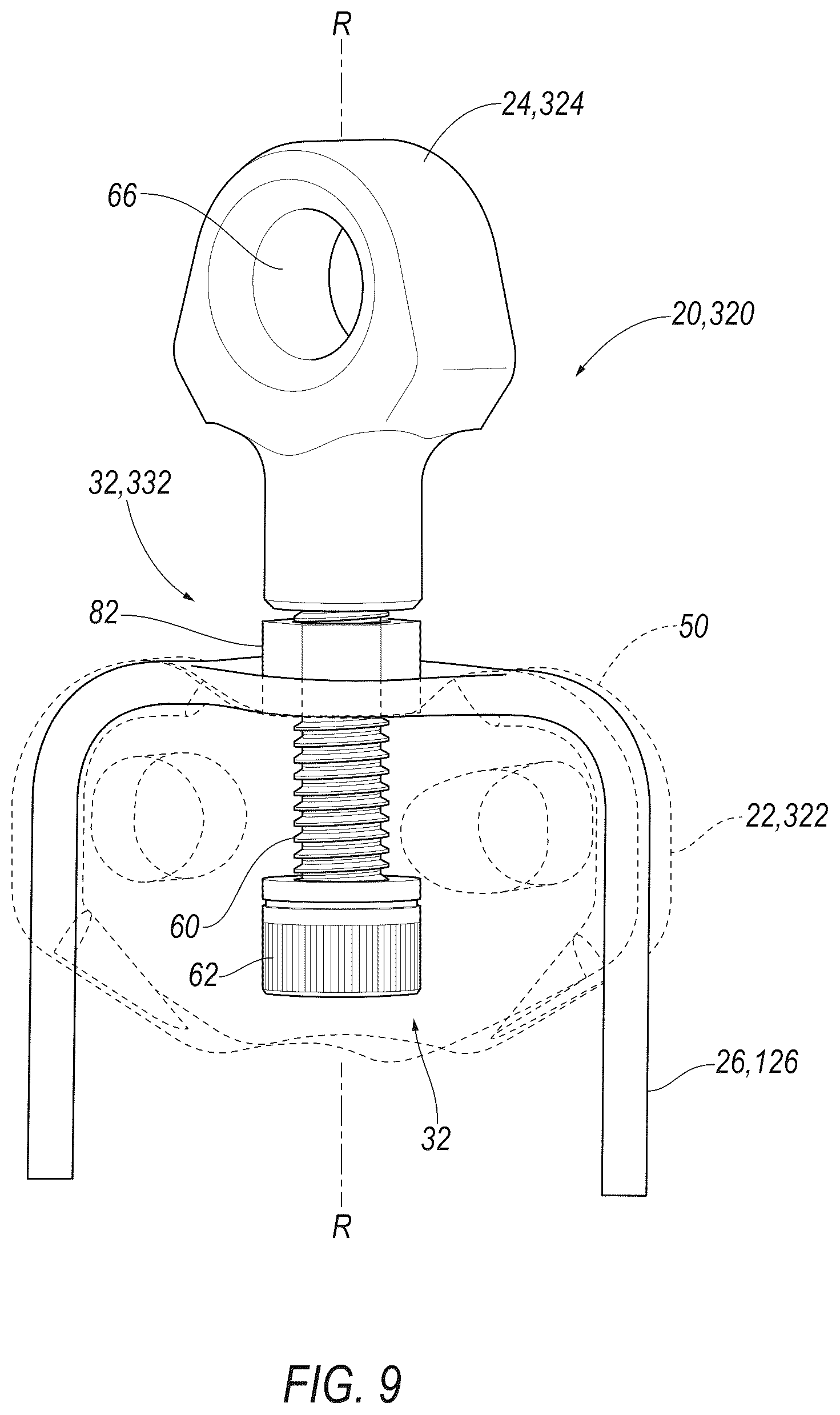 Patent US12613075 Figure 9 – Cable adjustment assembly for compound bow