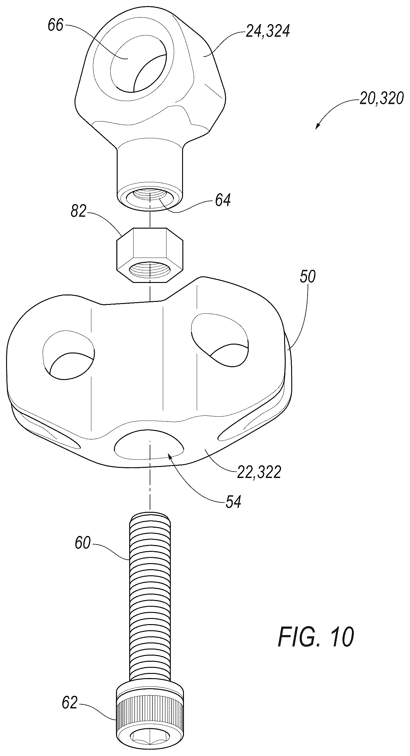 Patent US12613075 Figure 10 – Cable adjustment assembly for compound bow