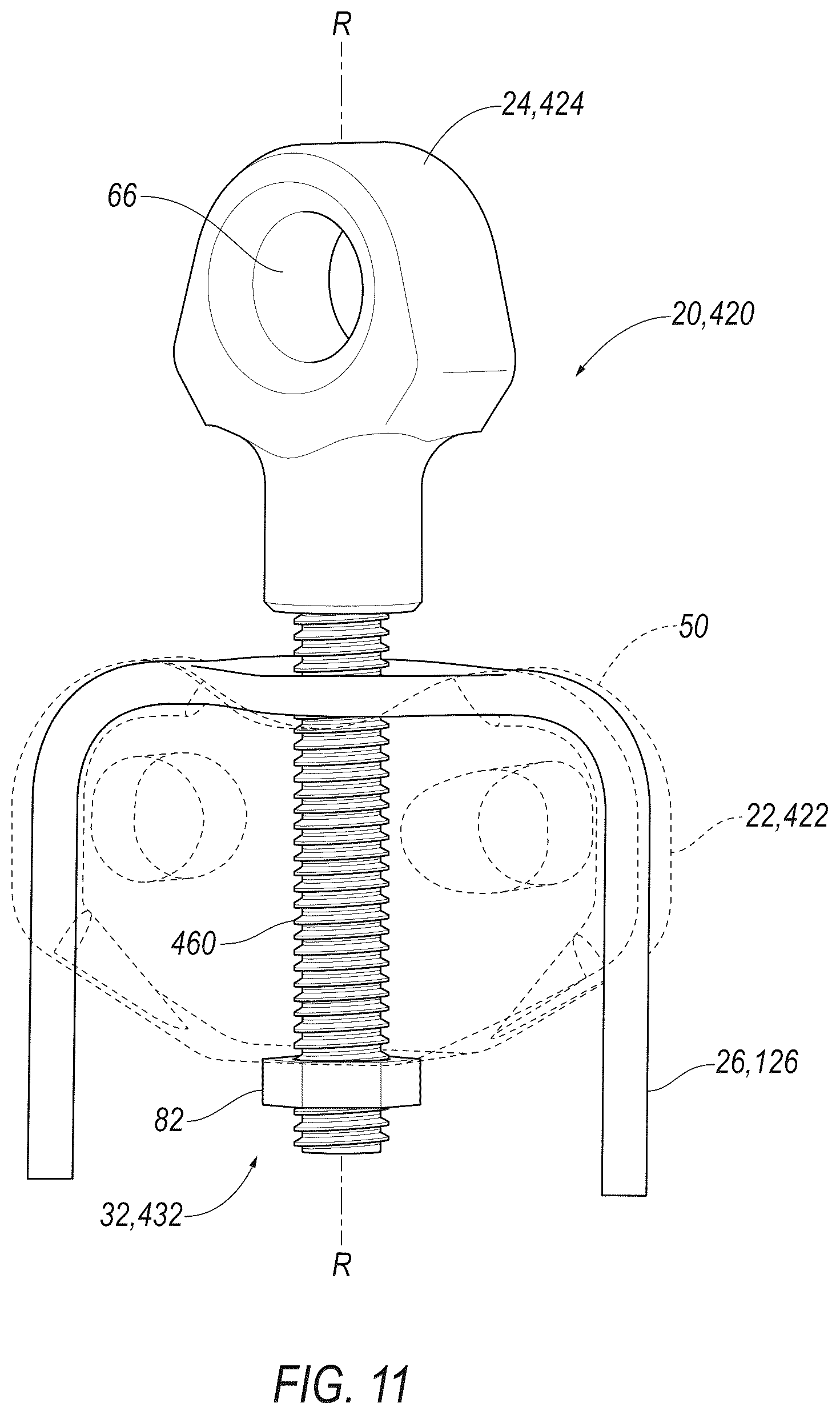 Patent US12613075 Figure 11 – Cable adjustment assembly for compound bow
