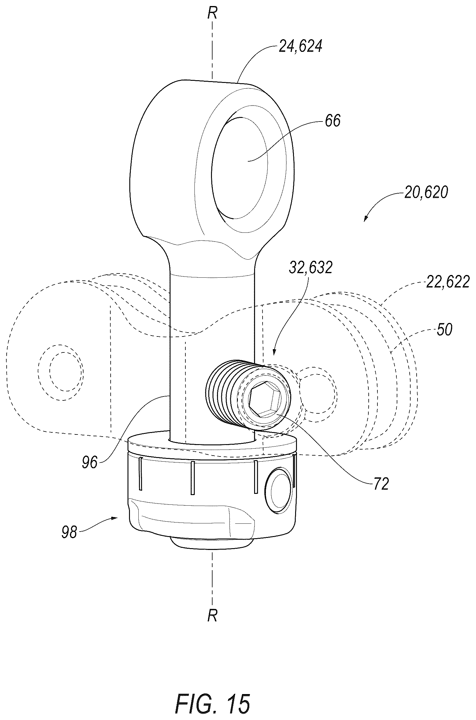 Patent US12613075 Figure 15 – Cable adjustment assembly for compound bow