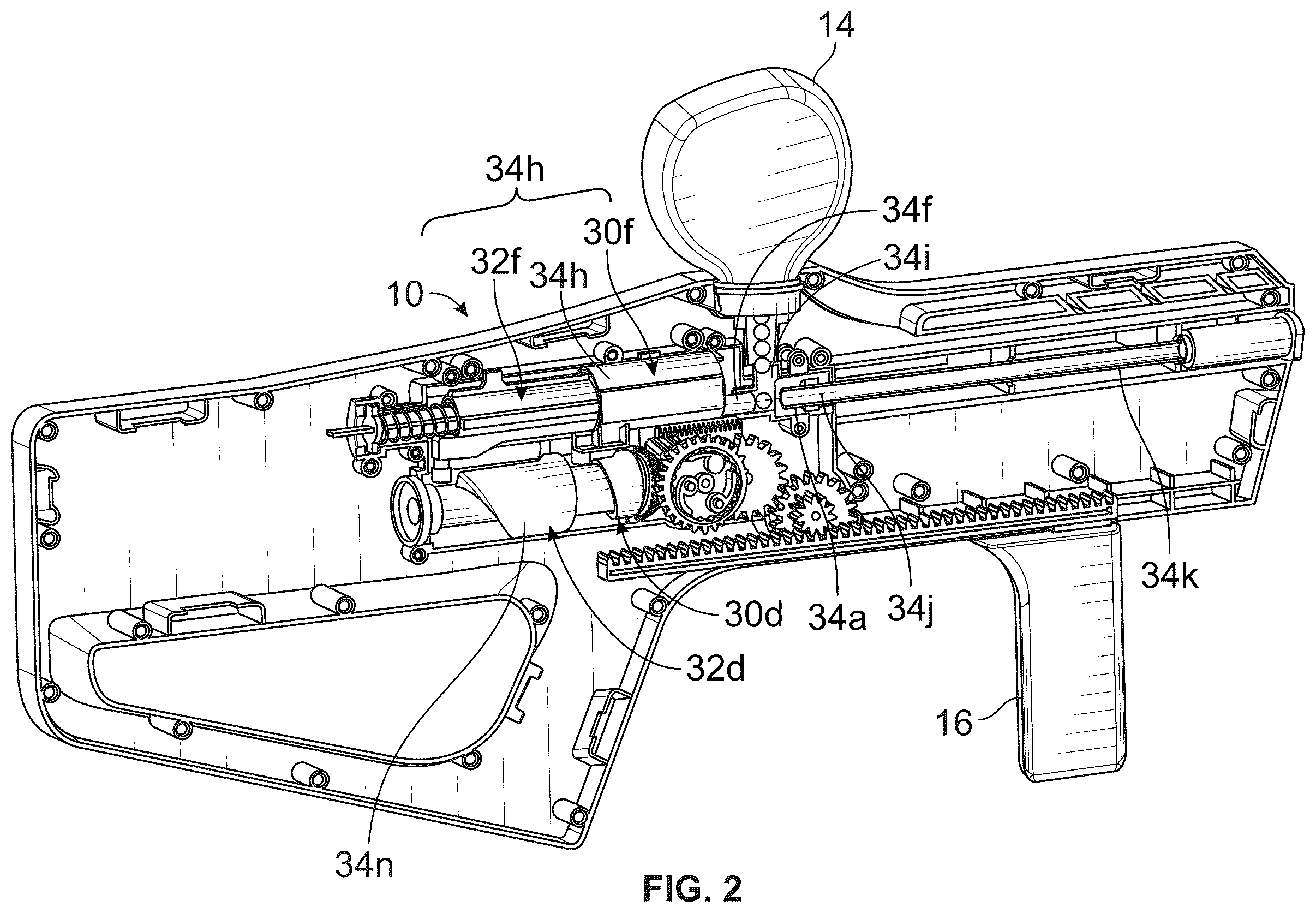 Patent US12613076 Figure 2 – Pneumatic launching apparatus employing barrel cam driving pathways and methods