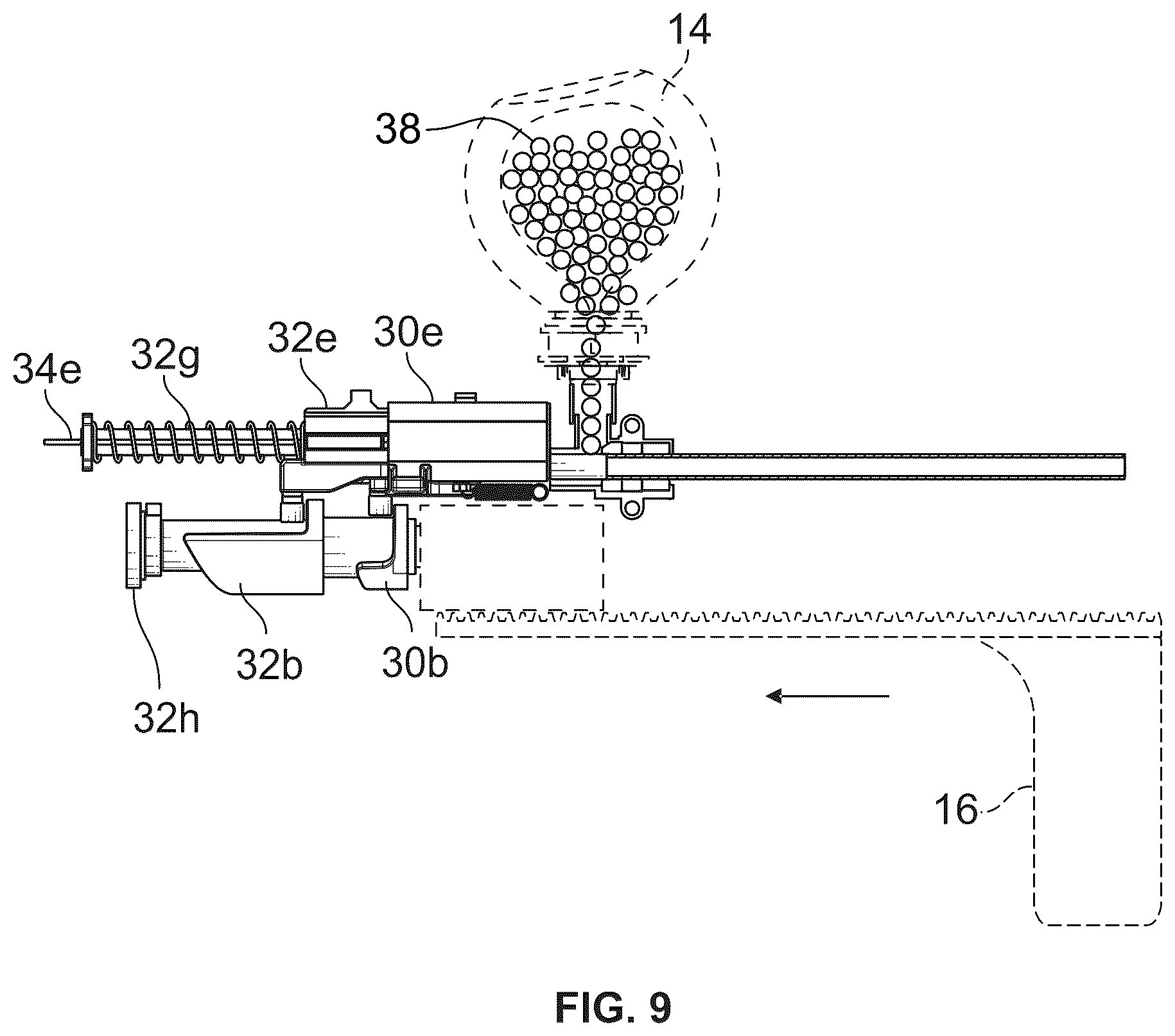 Patent US12613076 Figure 9 – Pneumatic launching apparatus employing barrel cam driving pathways and methods