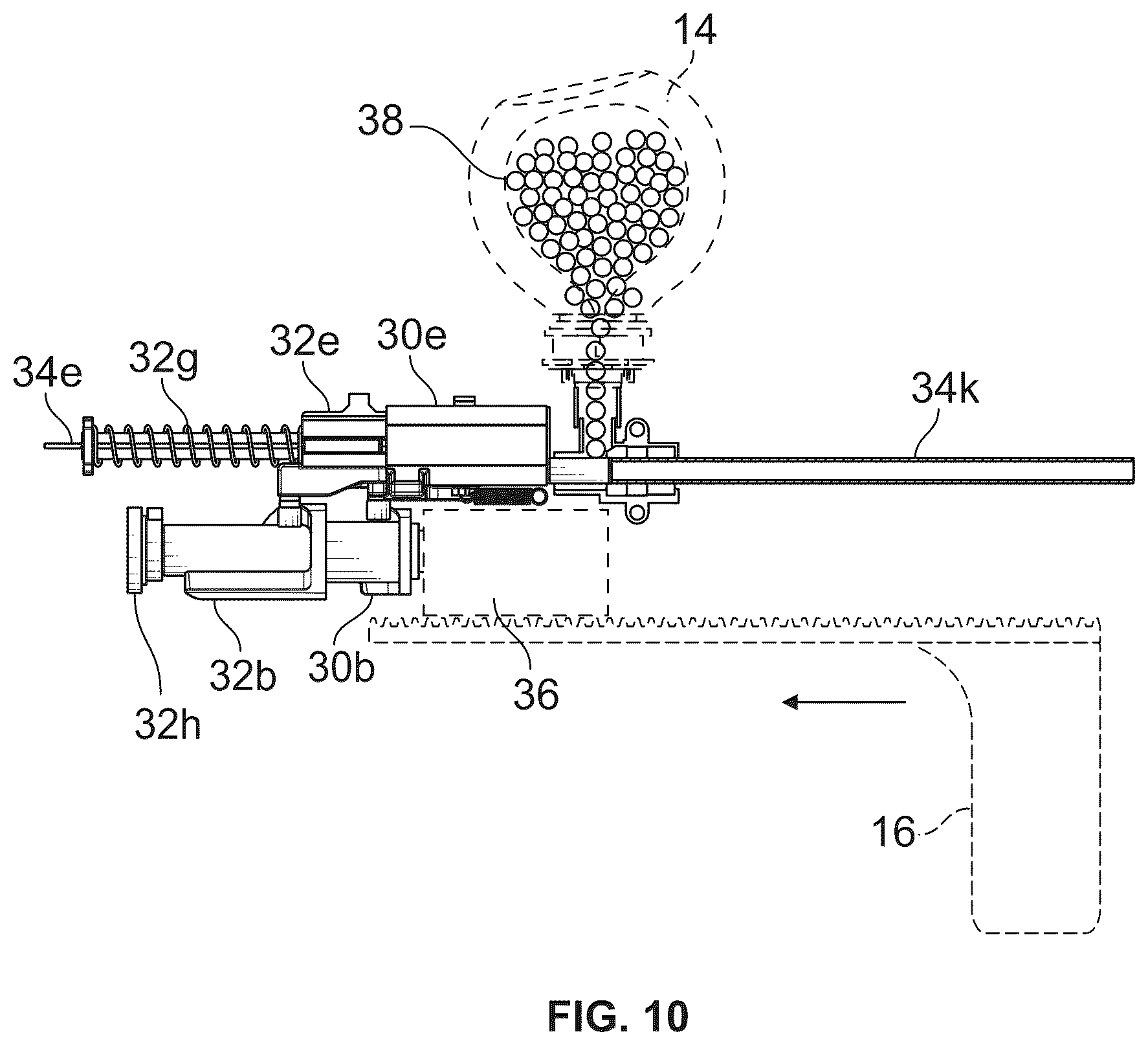 Patent US12613076 Figure 10 – Pneumatic launching apparatus employing barrel cam driving pathways and methods