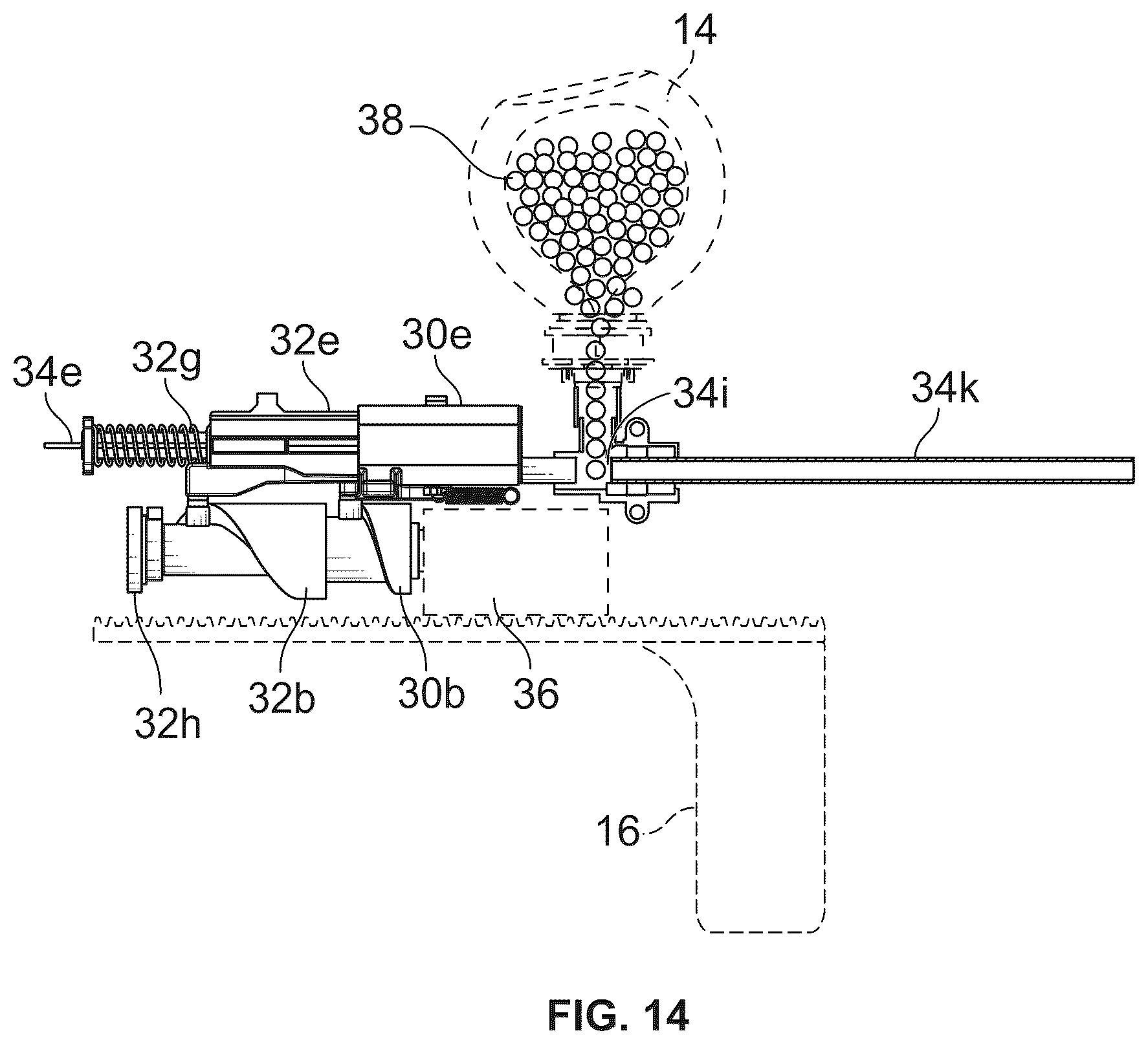Patent US12613076 Figure 14 – Pneumatic launching apparatus employing barrel cam driving pathways and methods