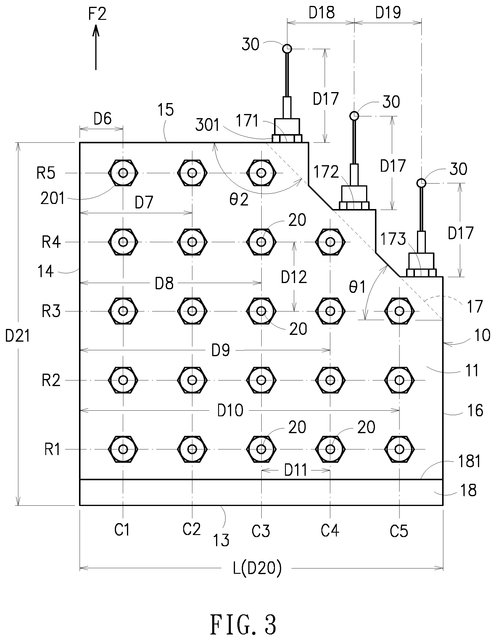 Patent US12613086 Figure 3 – Five-axis space precision measurement fixture