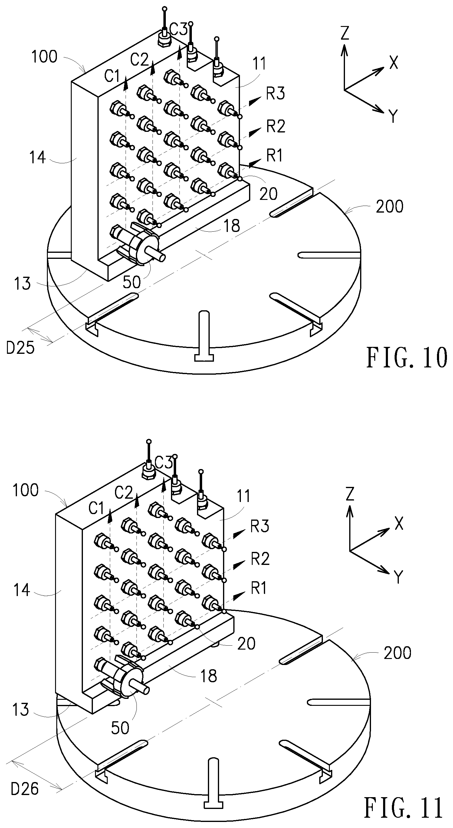 Patent US12613086 Figure 8 – Five-axis space precision measurement fixture