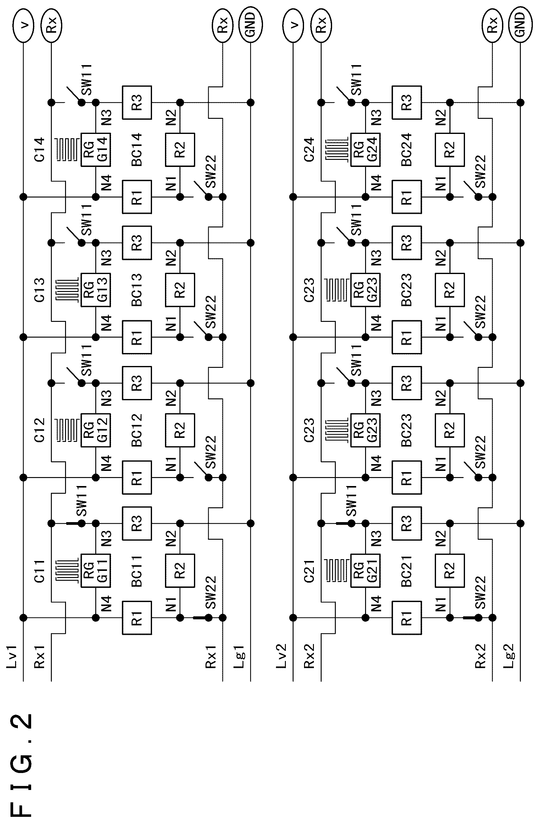 Patent US12613089 Figure 2 – Strain detection device with reduced number of wires