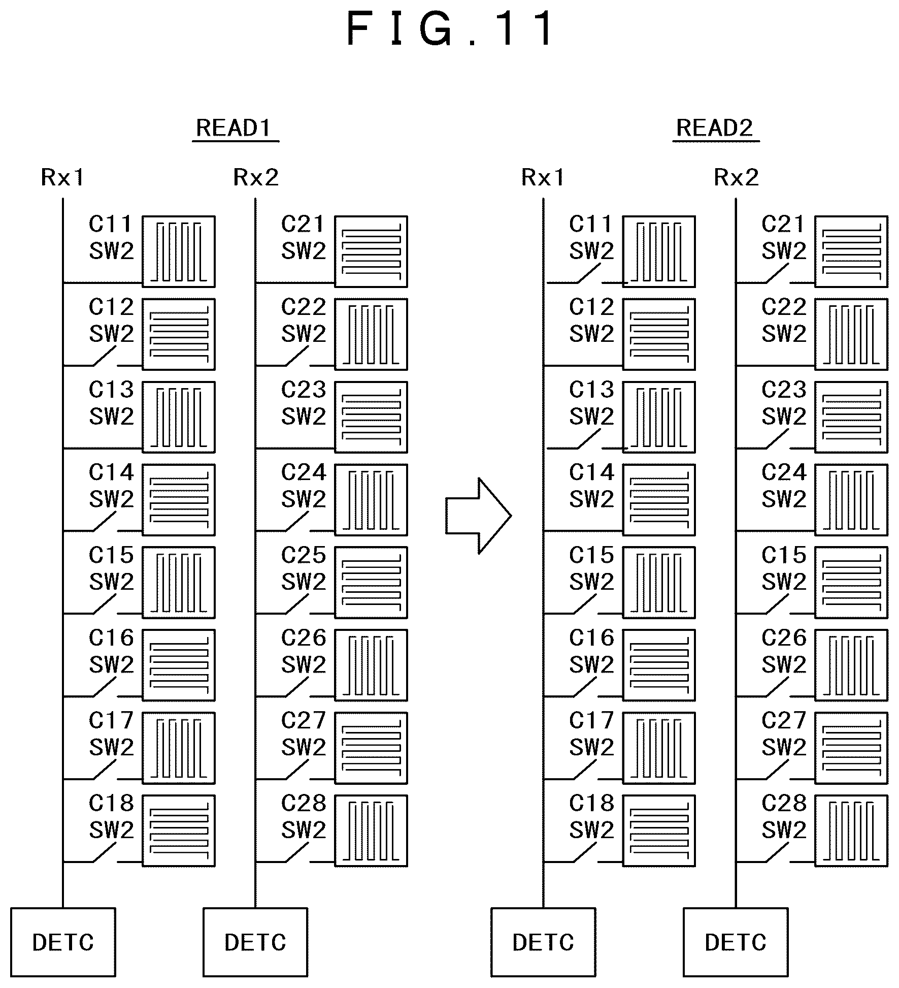 Patent US12613089 Figure 8 – Strain detection device with reduced number of wires