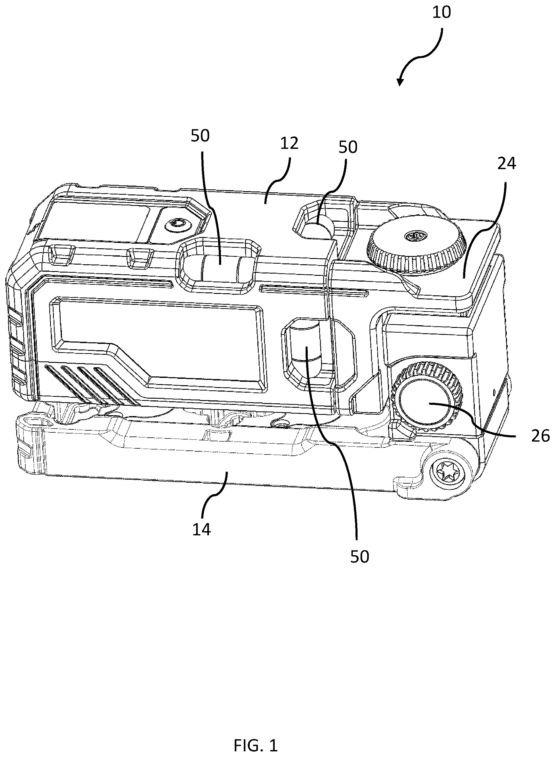 Patent US12613094 Figure 1 – Laser pocket level multi-axis micro adjust