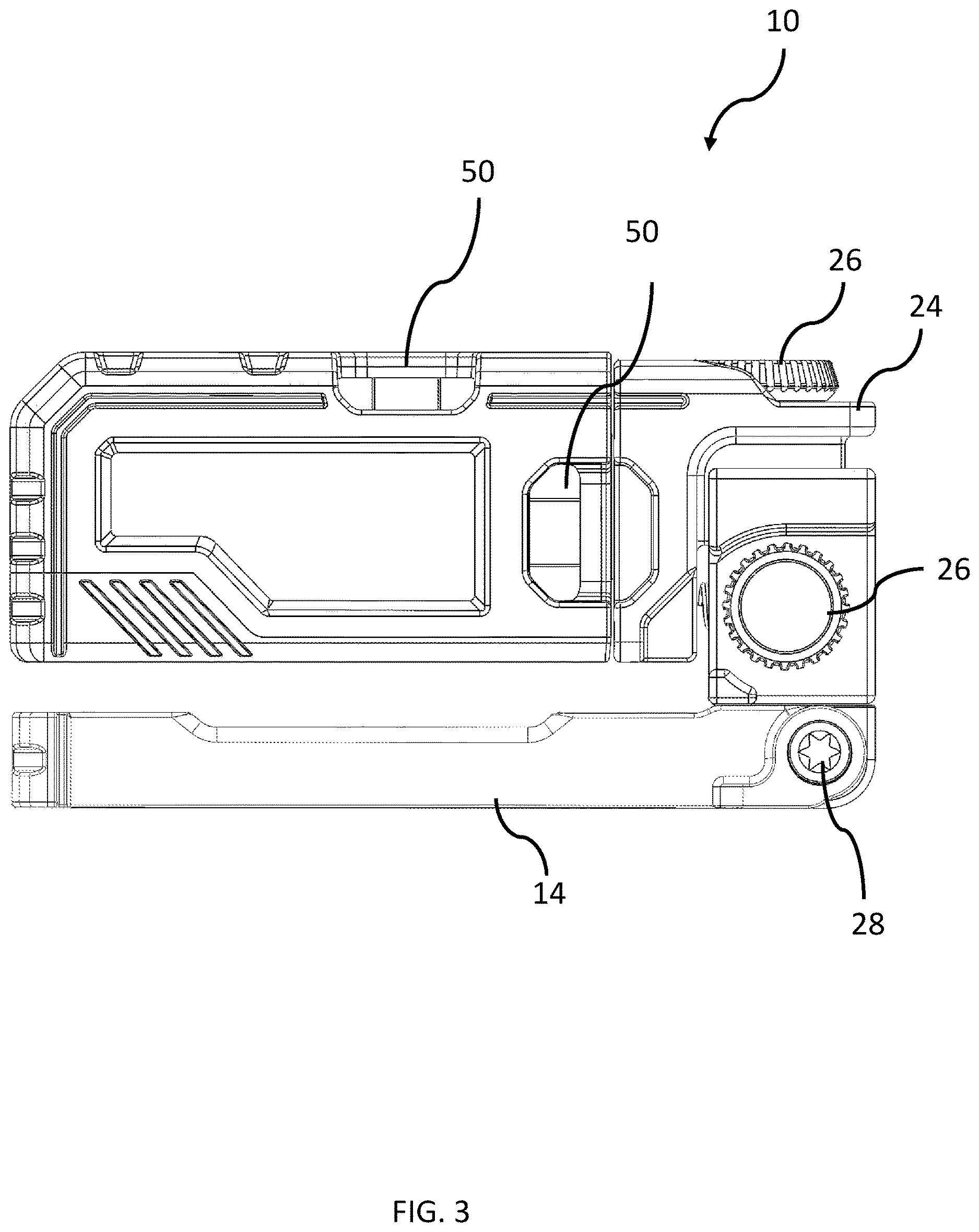 Patent US12613094 Figure 3 – Laser pocket level multi-axis micro adjust